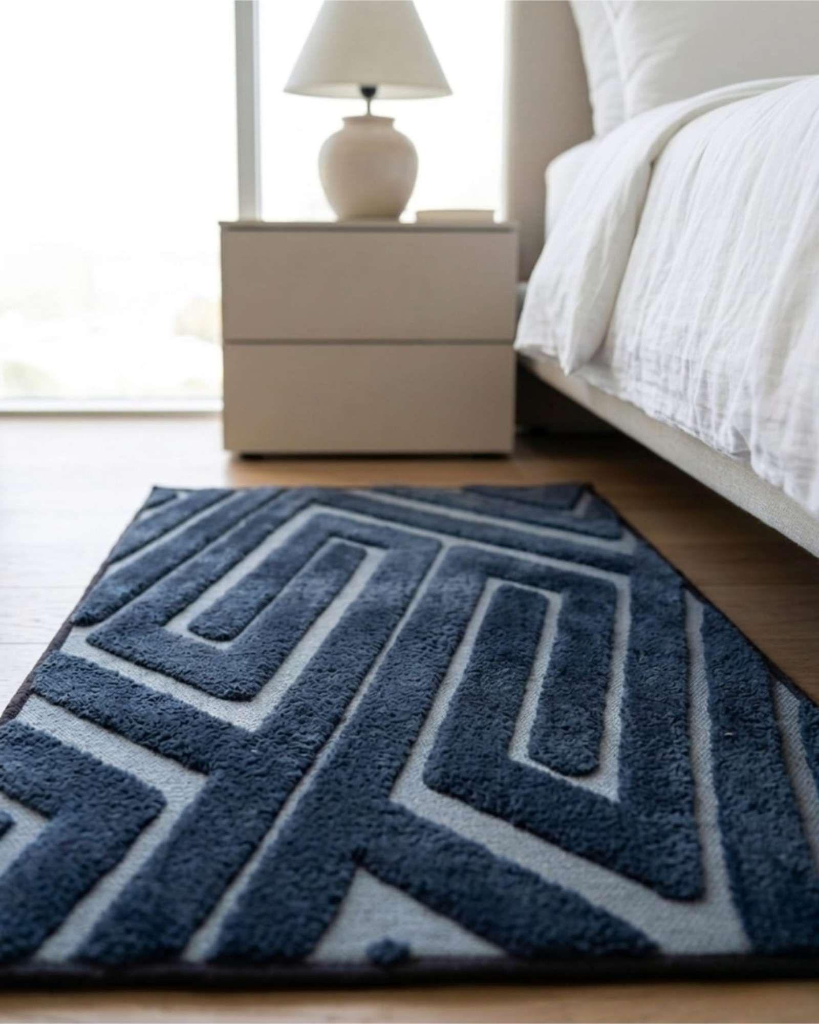 Bajada De Cama Elegante Jacquard 50x80 Cm Textura Relieve m7-4