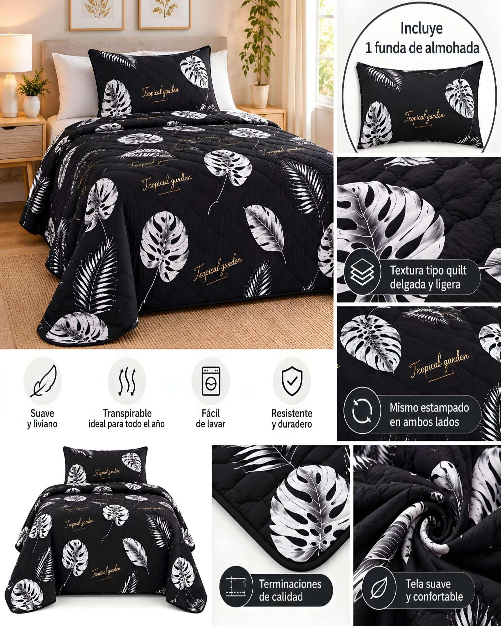 Cubrecama Quilt Verano 1.5 Plazas + Almohada 13-4