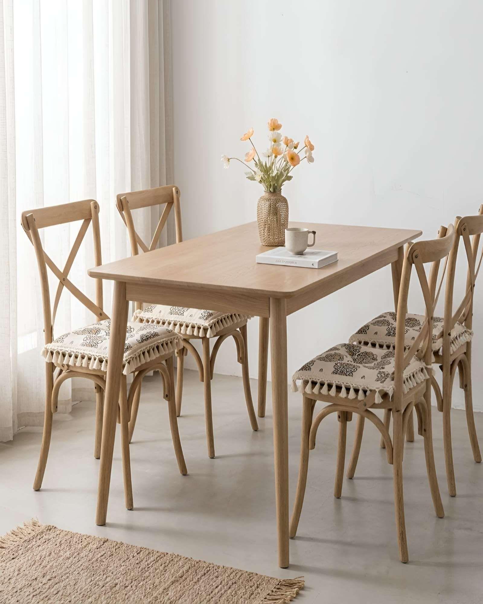 Set 4 Cojines Silla Flecos Boho Chic Cuadrados 43x43 BC2-2