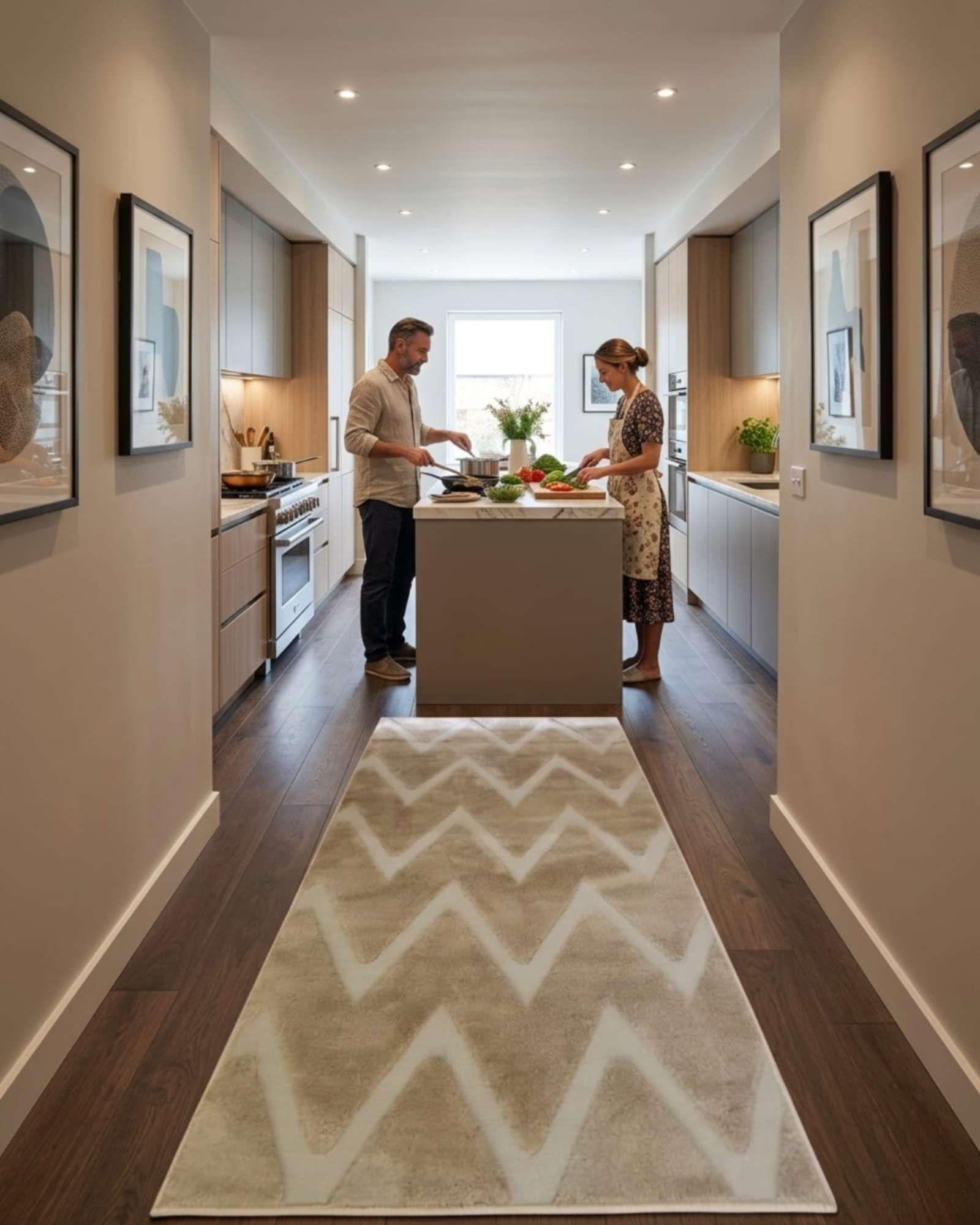 Alfombra de Pasillo Minimalista Jacquard 60x160 Cm m3-3