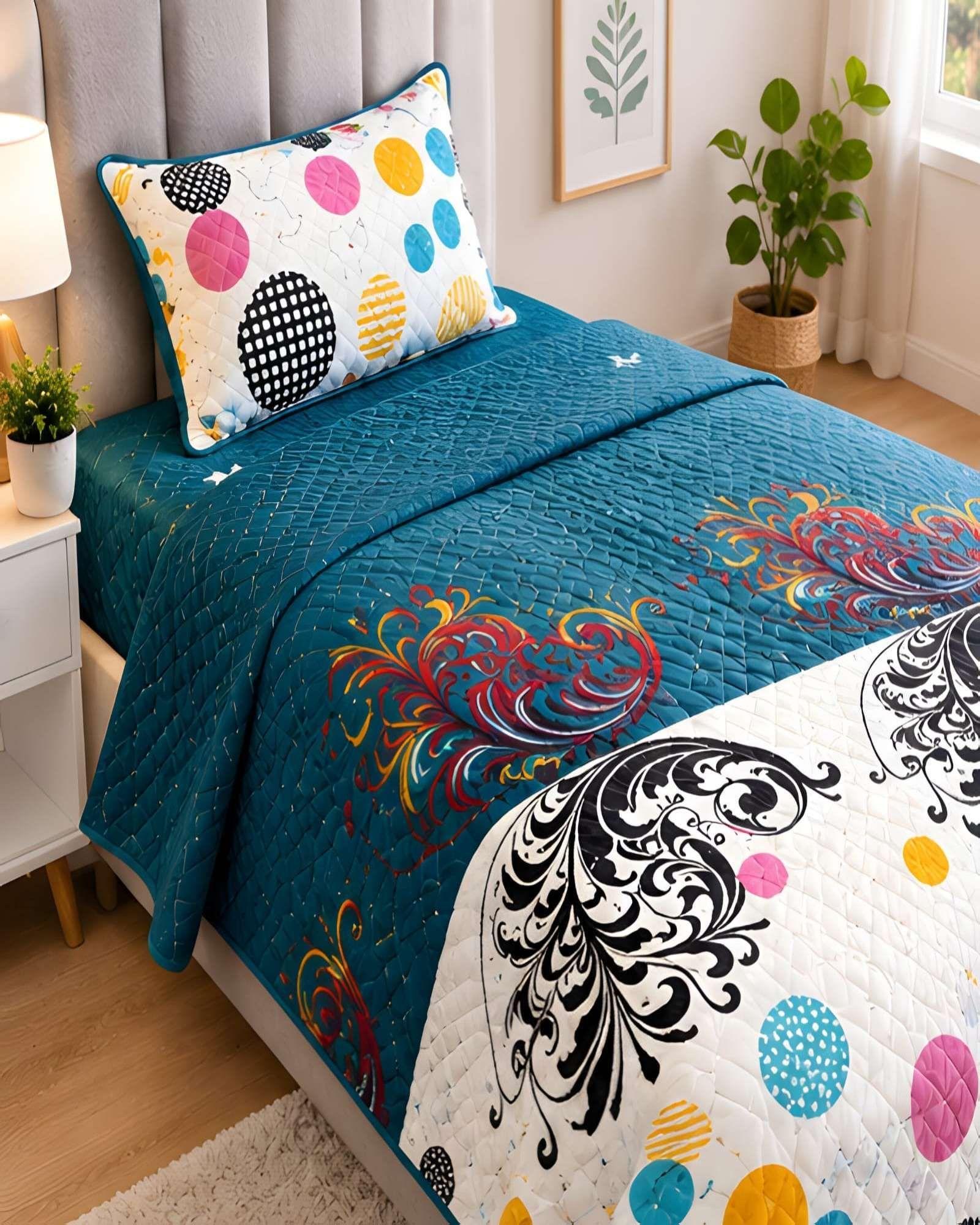 Quilt 1.5 Plazas 180x230 cm + Funda de Almohada-0