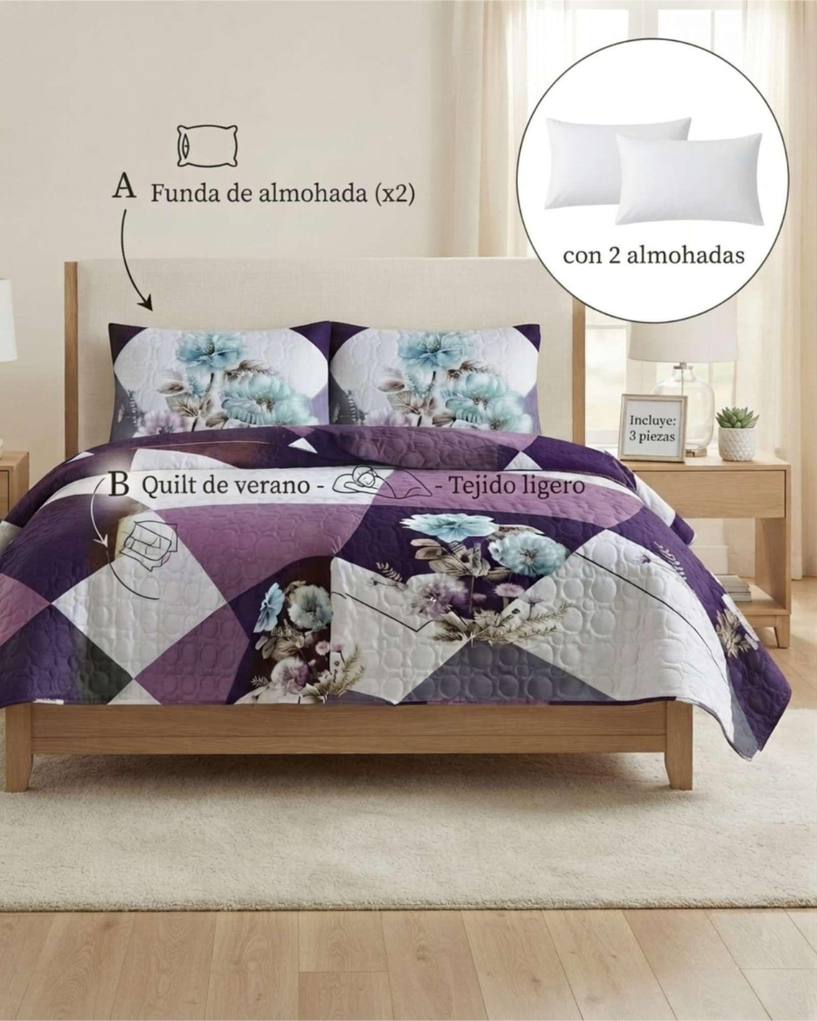 Quilt De Verano Mas Almohadas Textura Ultra Suave King m5-3