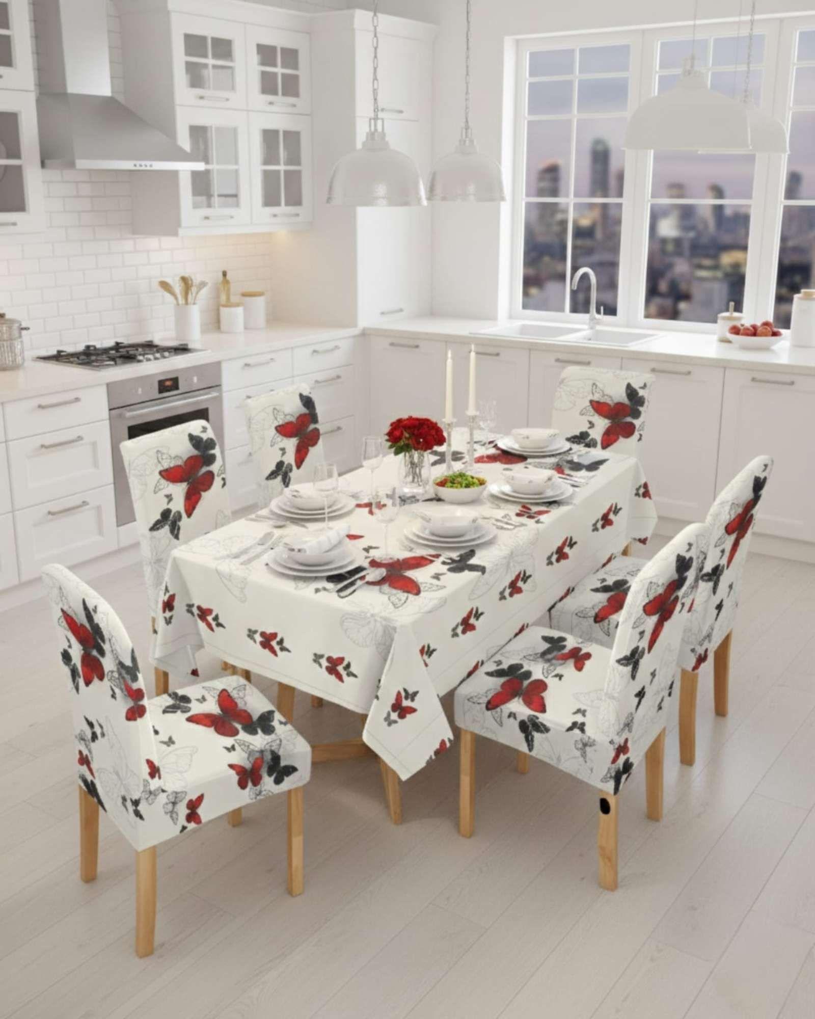 Juego De Mantel Antimanchas 140x220 + 6 Fundas De Silla 14-2