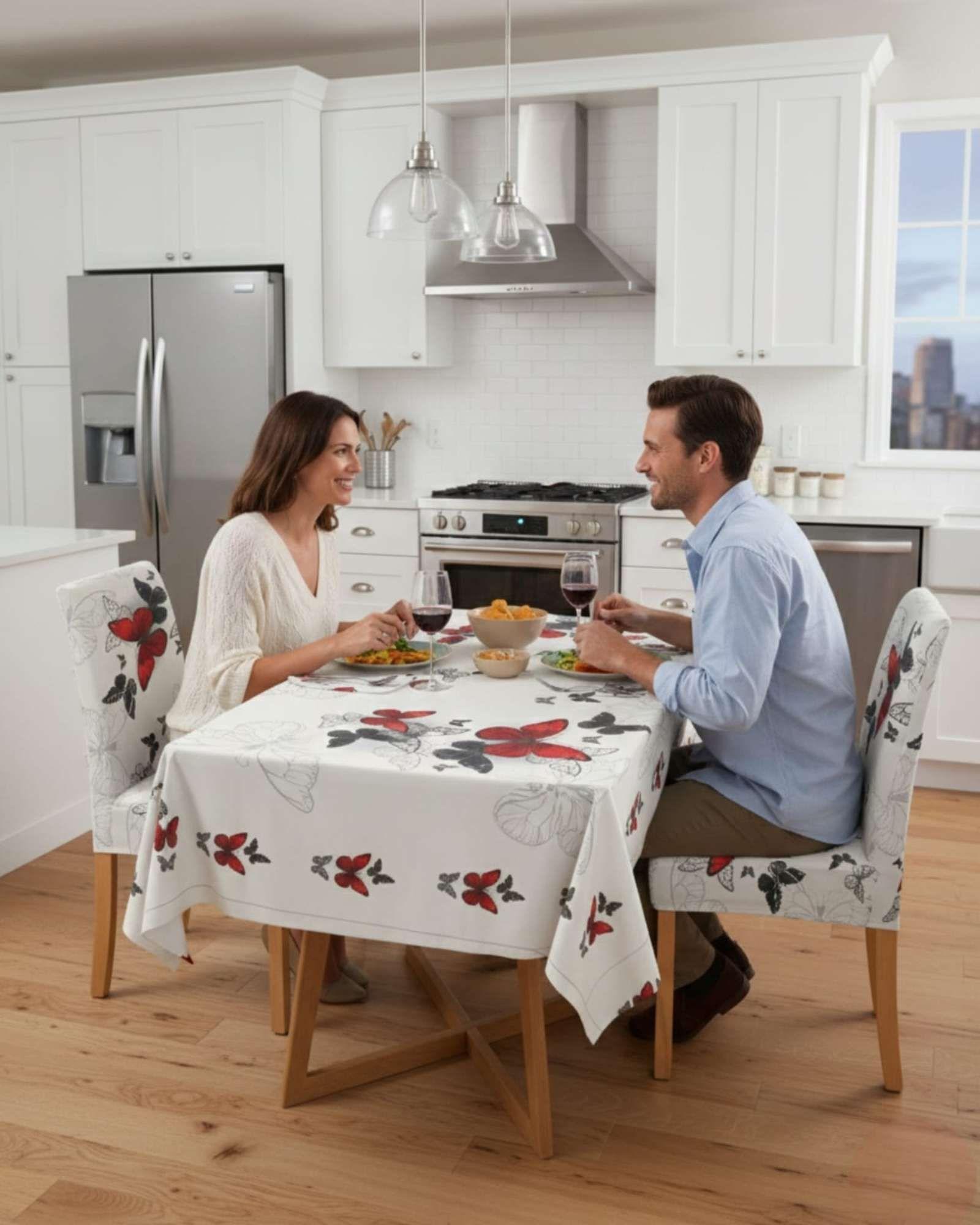 Juego De Mantel Antimanchas 140x220 + 6 Fundas De Silla 14-3