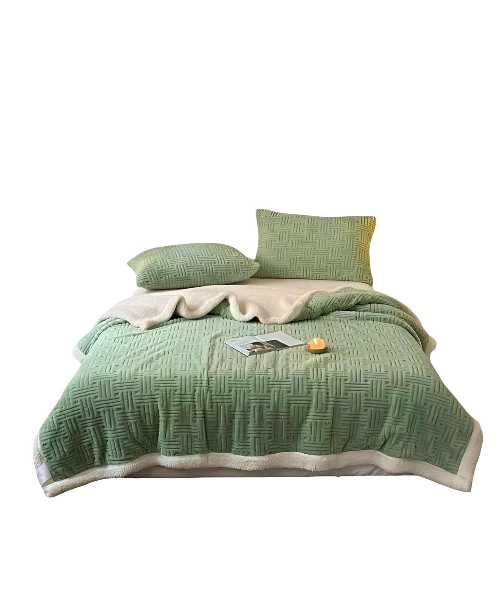 FRAZADA CON CHIPORRO 2 PLAZA VERDE-0