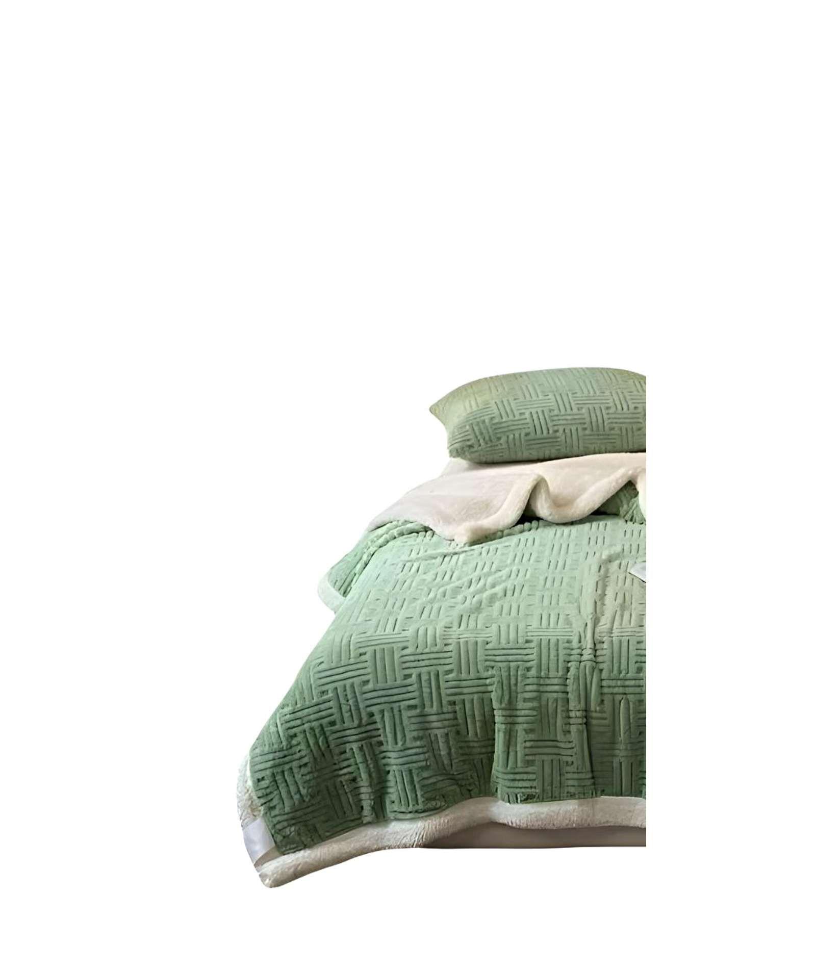 FRAZADA CON CHIPORRO 2 PLAZA VERDE-1