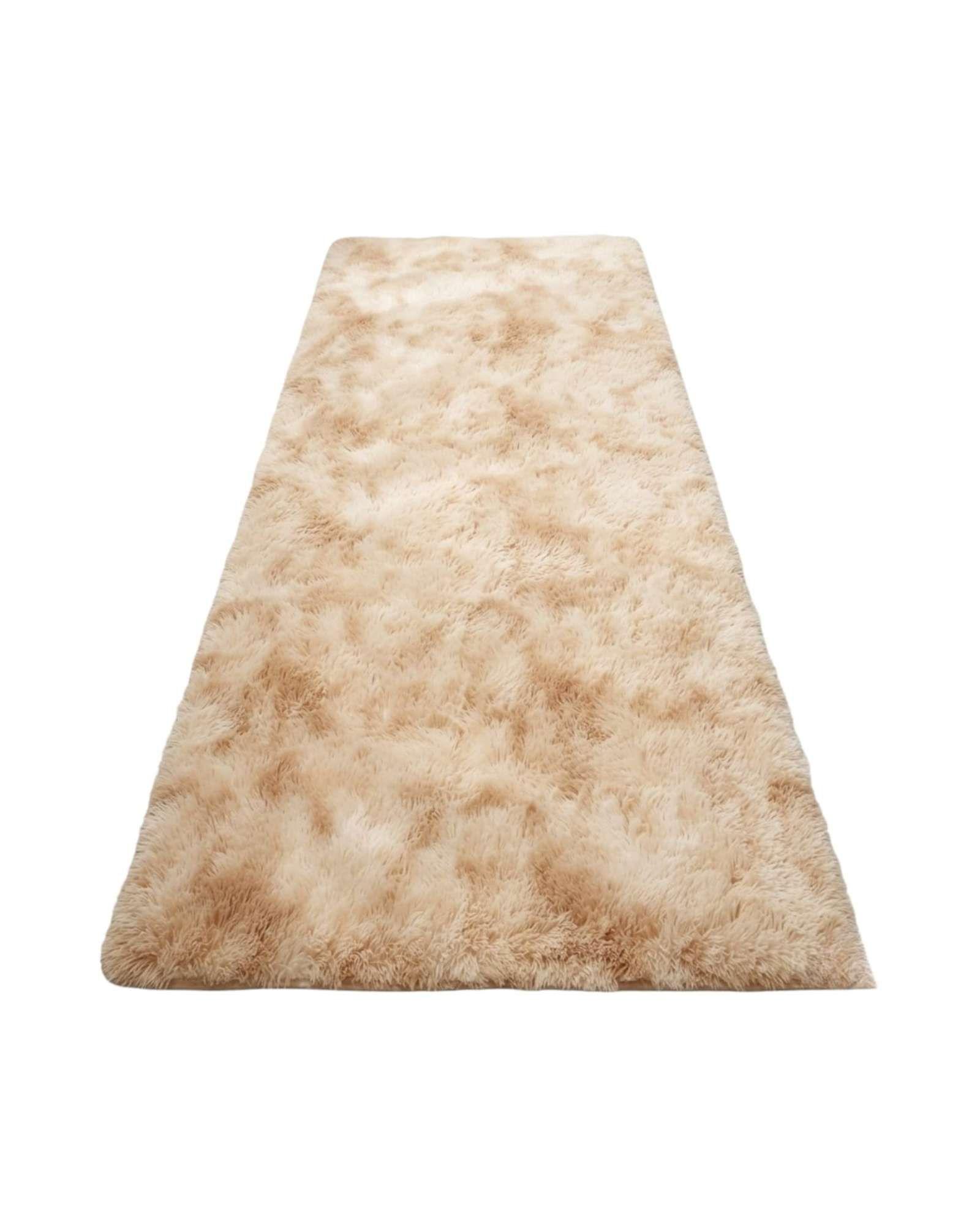 Alfombra Pasillera Shaggy 60x200 cm Pelo Largo Suave beige-2