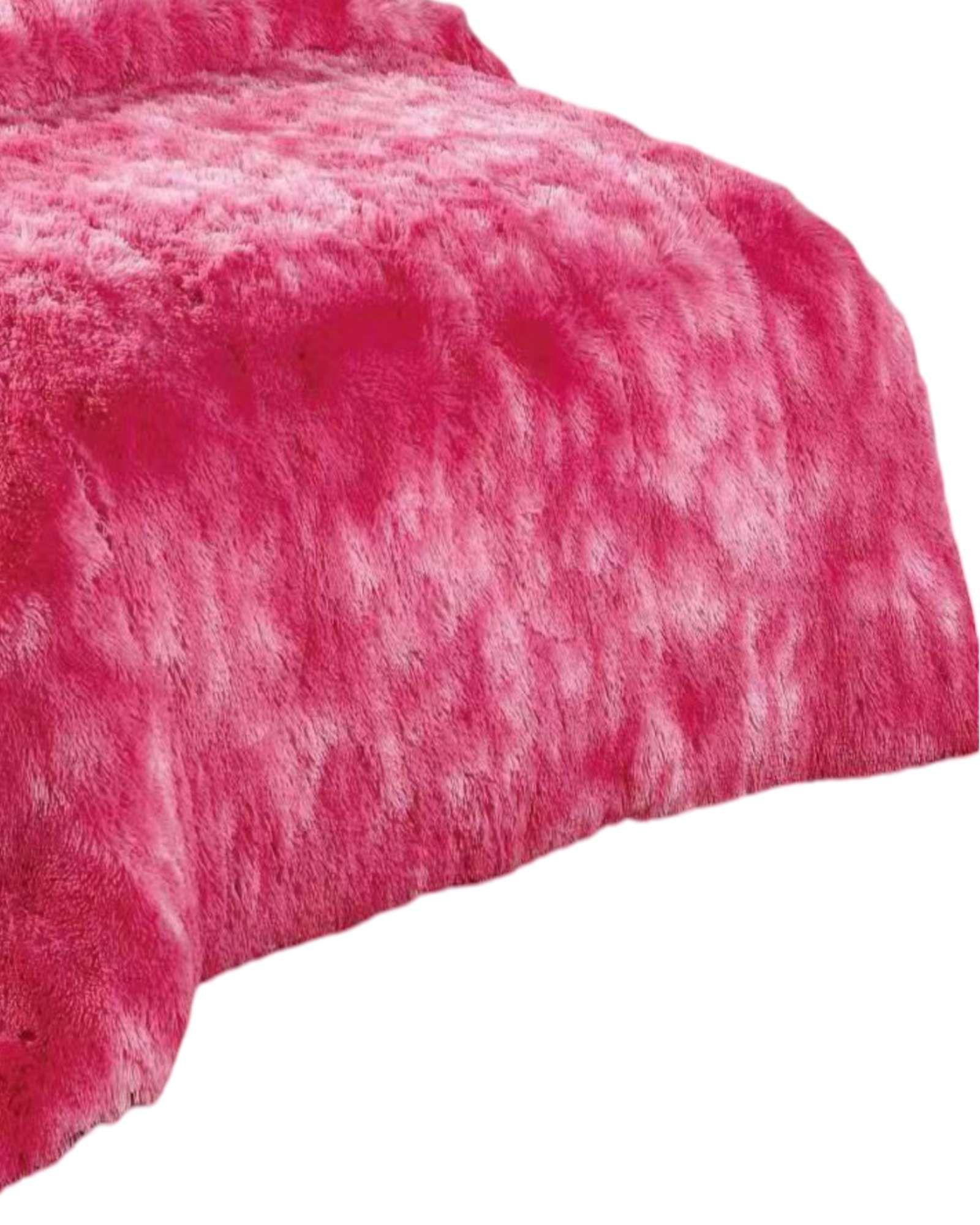 PLUMÓN PELUDO 2 PLAZAS ROSADO JASPEADO -2