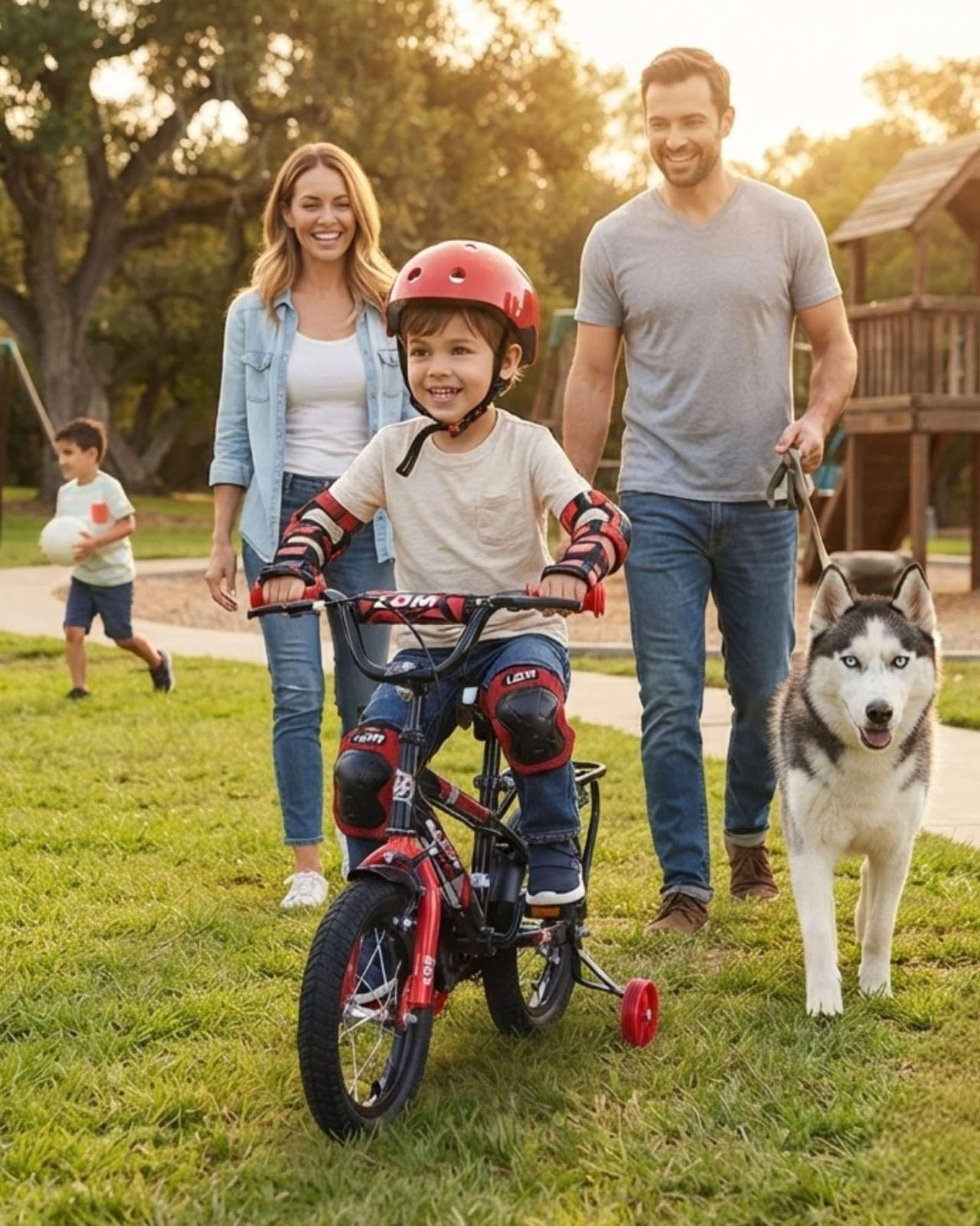 Bicicleta Para Niños Aro 12 Con Kit De Protección Y Casco 02-4