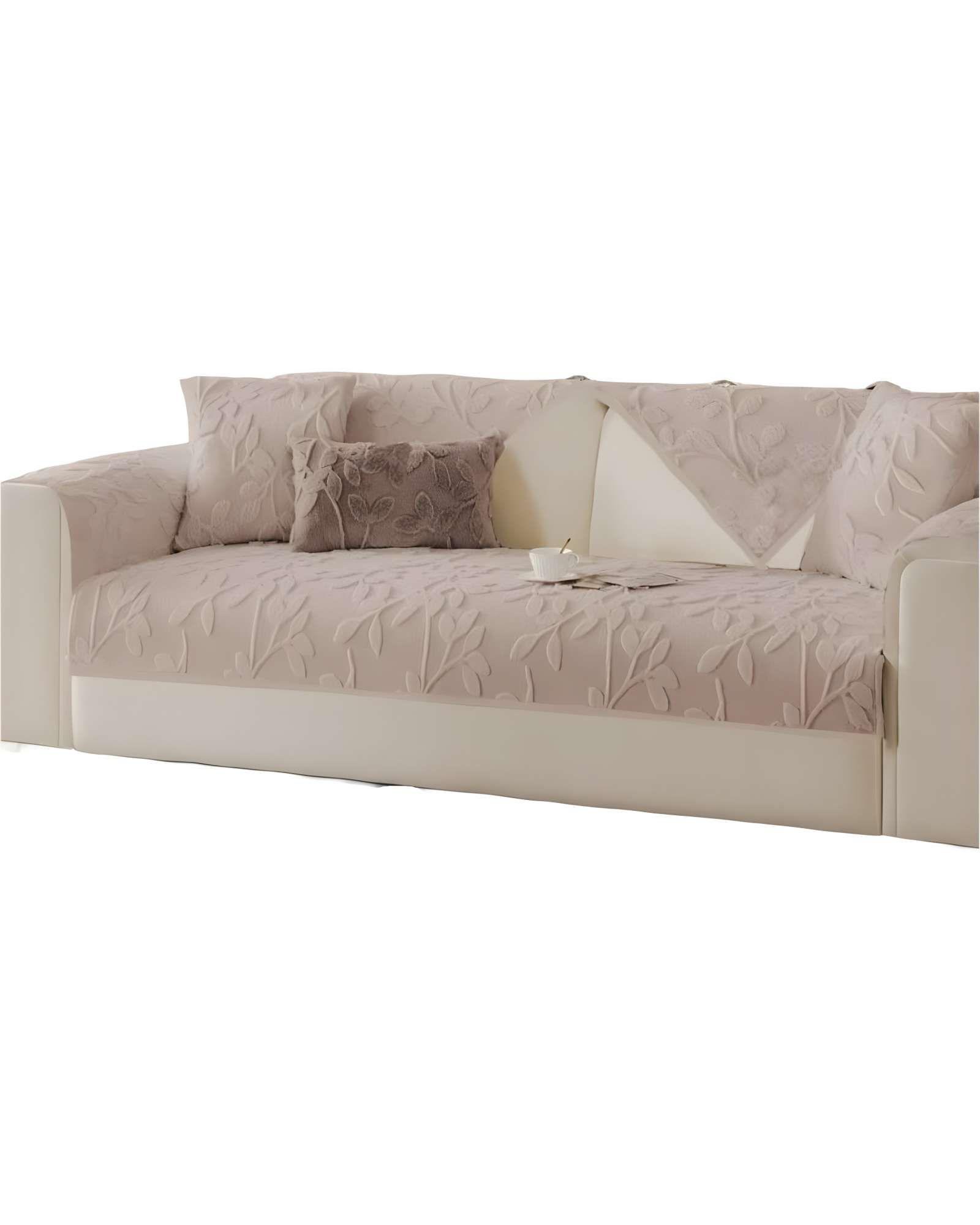 FUNDAS MAT PARA SOFA CON DISEÑO HOJAS BEIGE-1