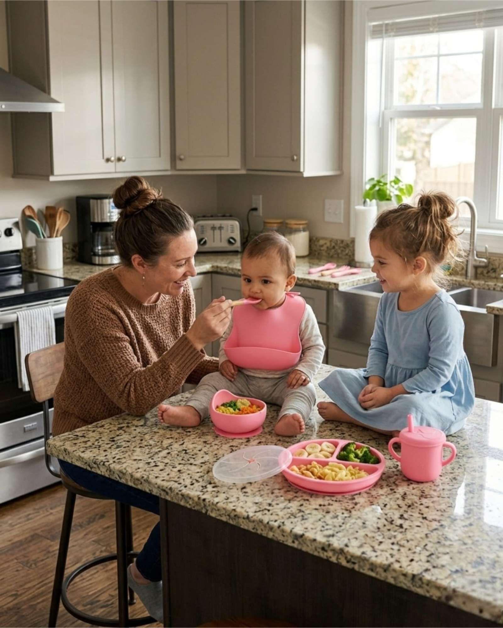 Set De Alimentación De Silicona Con Tapa Para Bebé Libre BPA 10 piezas A3-0