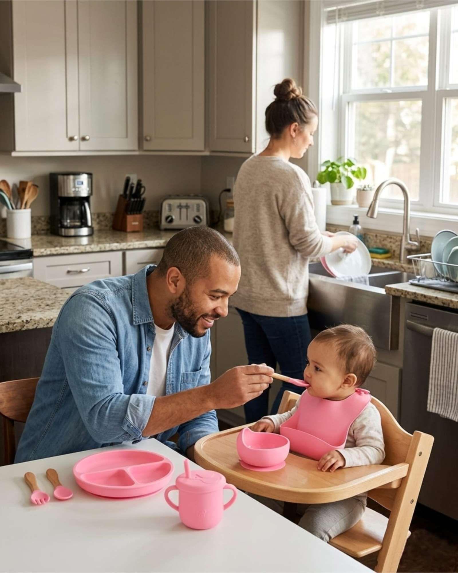 Set De Alimentación De Silicona Con Tapa Para Bebé Libre BPA 10 piezas A3-1