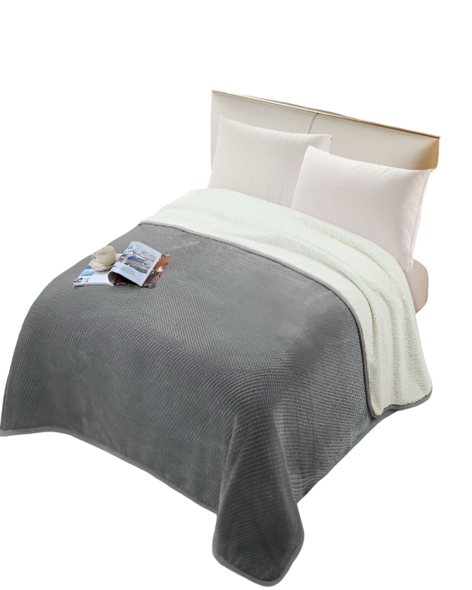 FRAZADA CON CHIPORRO  KING 230X250 Gris-1