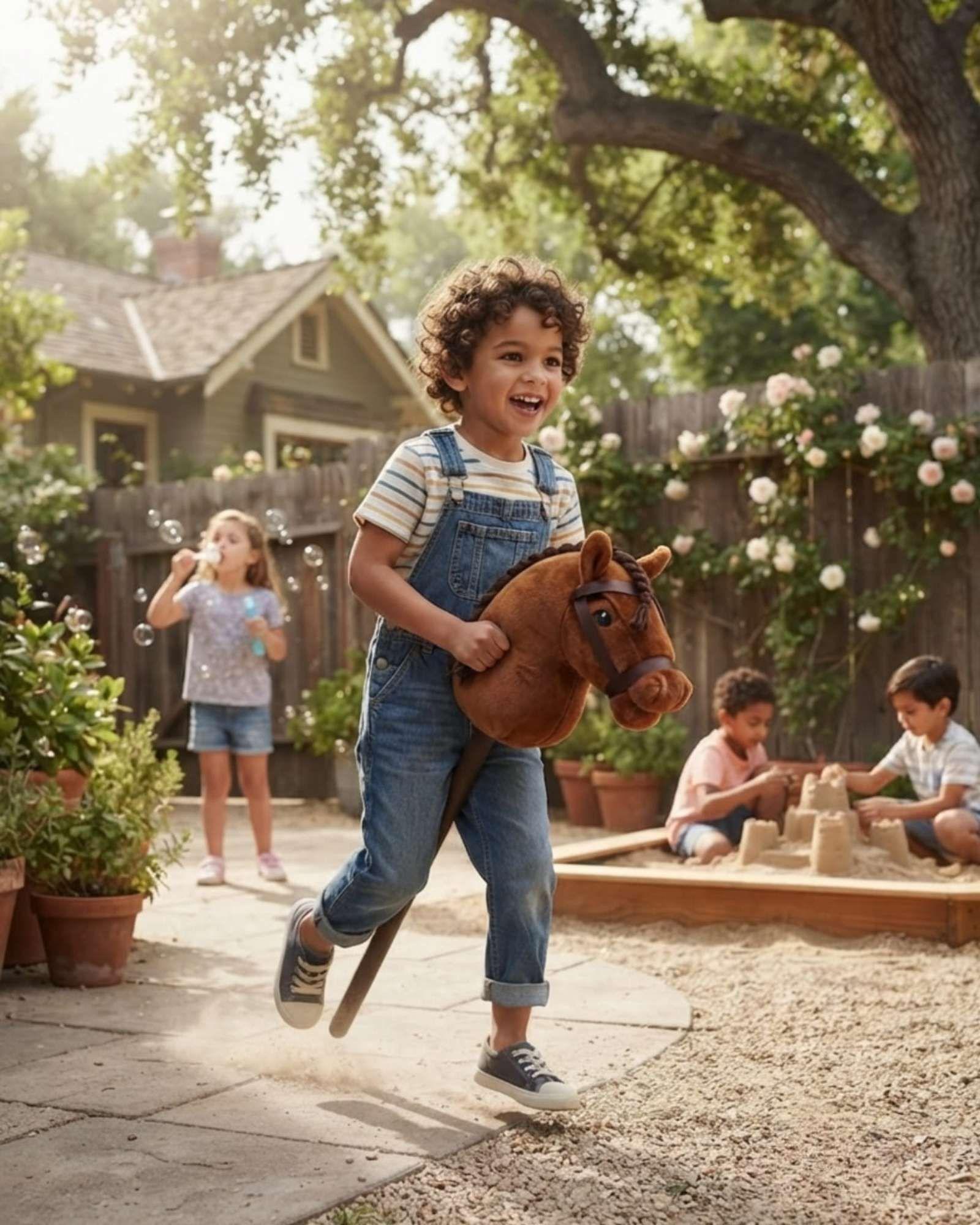 Caballo De Palo Con Sonido Realista Para Niños m3-0