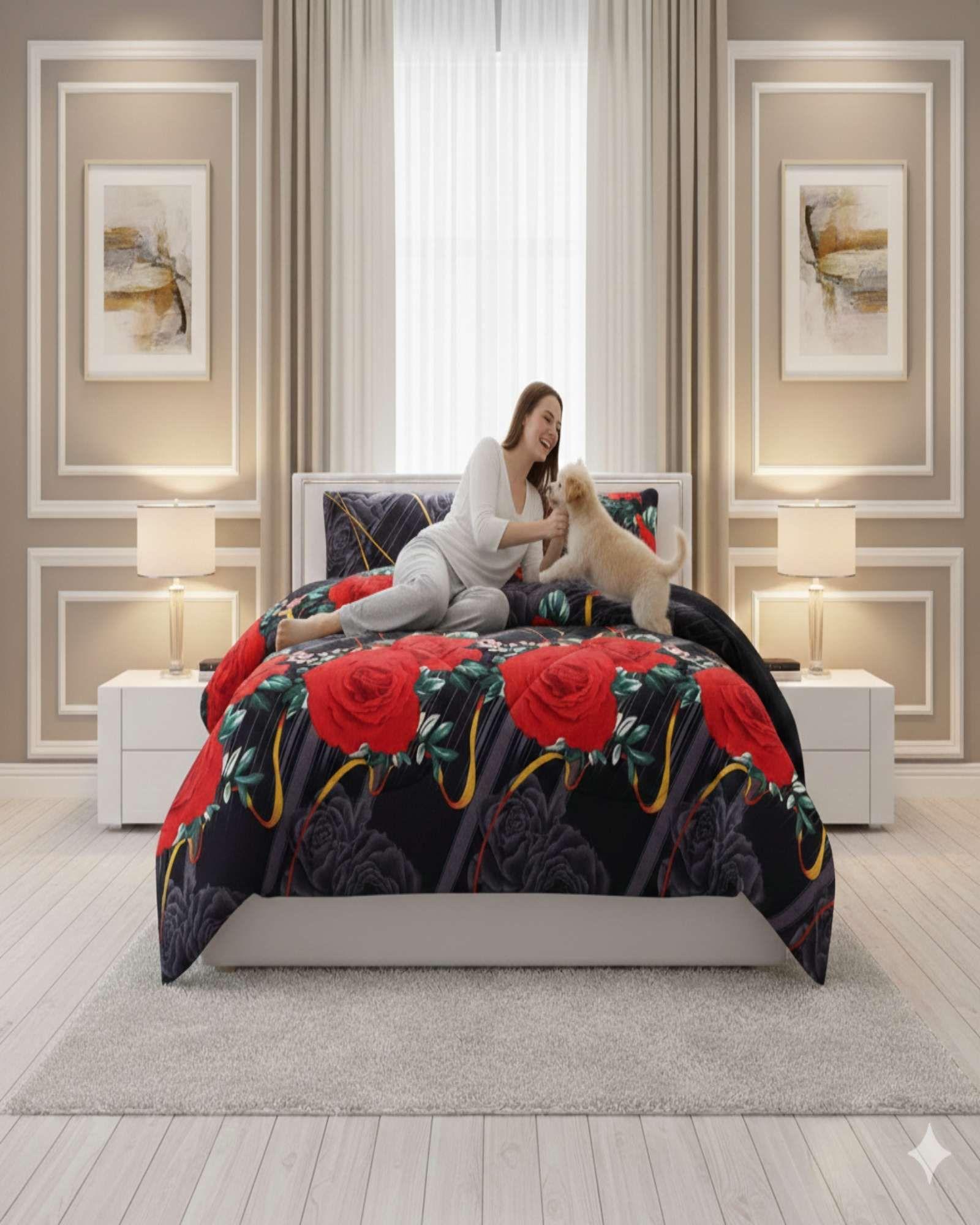 Set de Cubrecama con Chiporro mas sabana 2 plaza Extra Suave M7-2