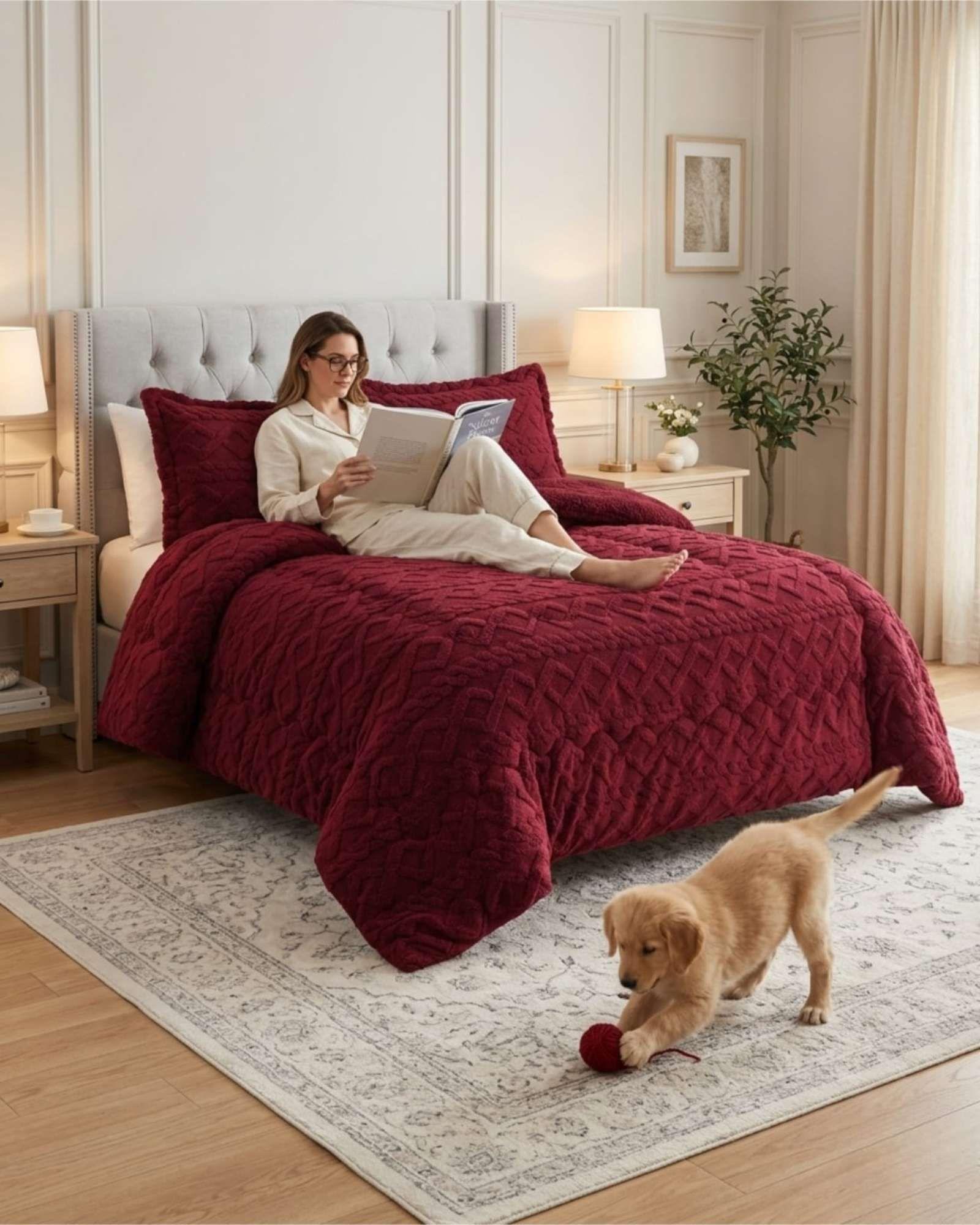 Cobertor De Invierno Trenzado Moderno King m6-1