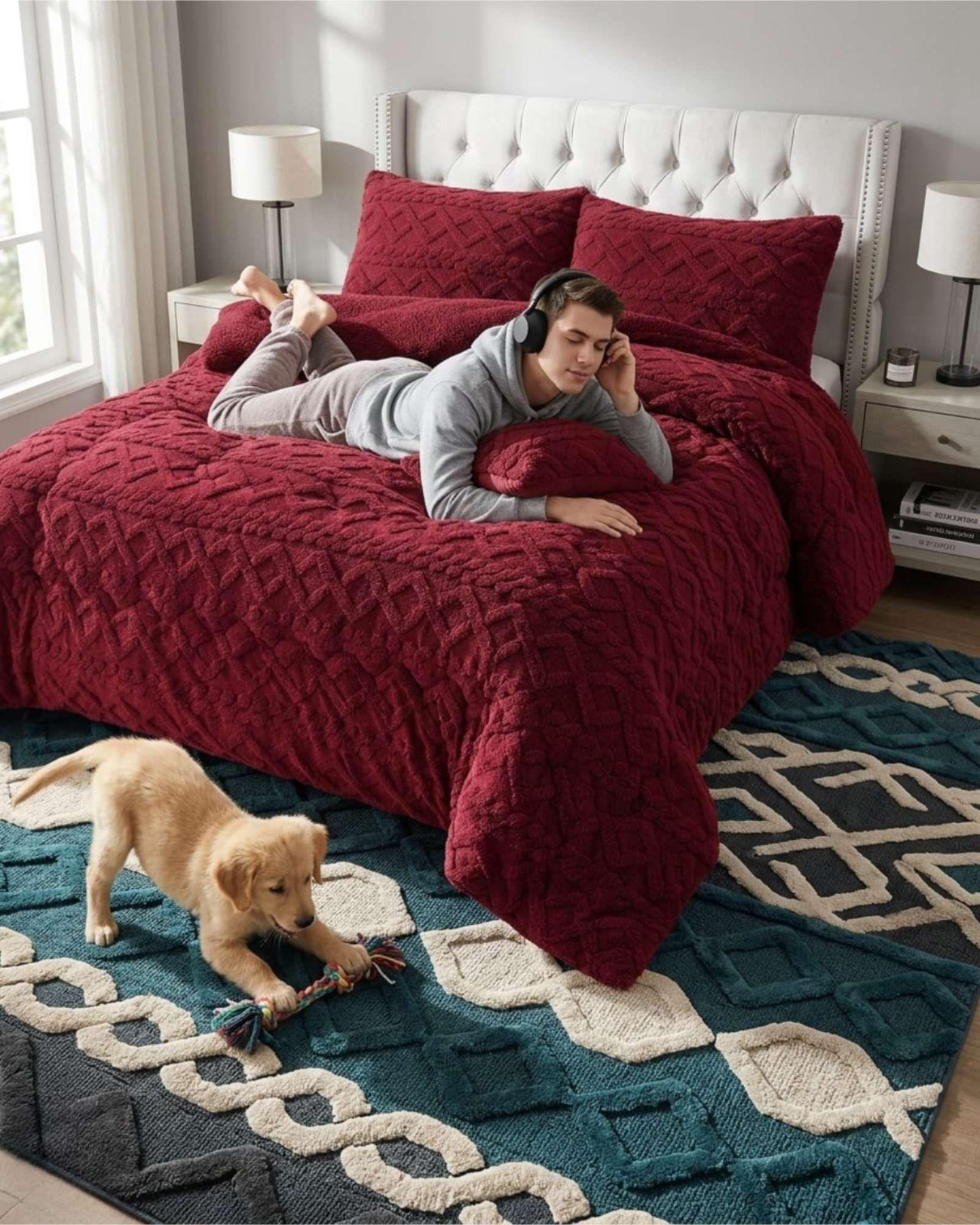 Cobertor De Invierno Trenzado Moderno King m6-2