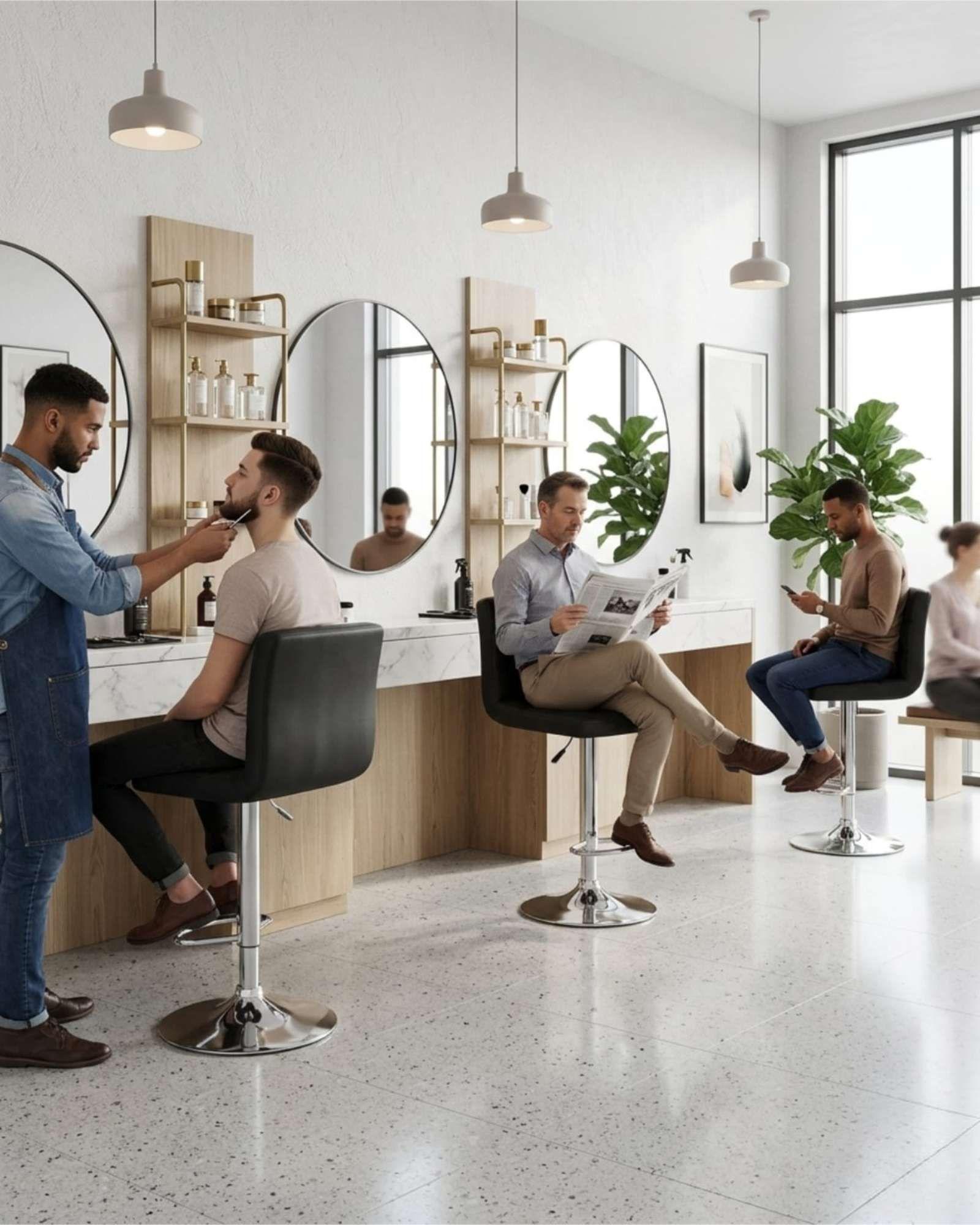 Silla de Bar Premium con Respaldo Acolchado y Base Cromada-4