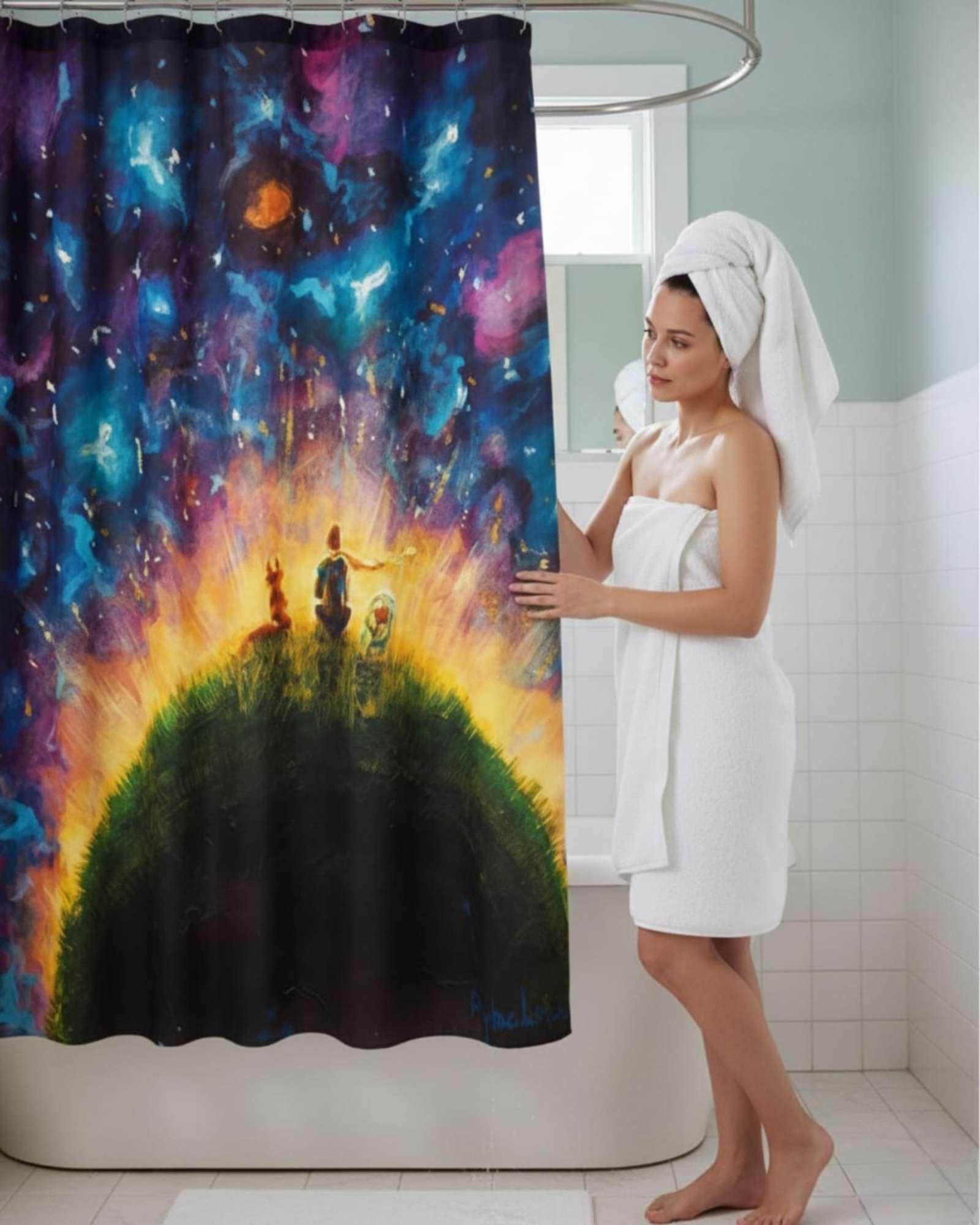 Cortina de Baño Tela Género + Forro Impermeable c40-3