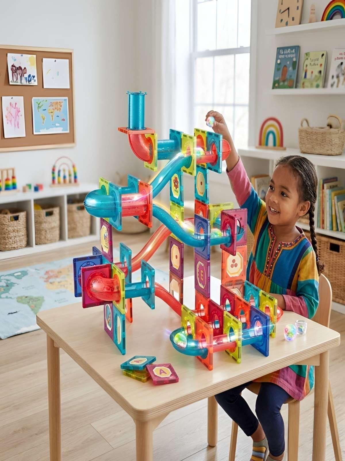 Set Magnético Marble Run - Pista de Canicas 125 Piezas-0