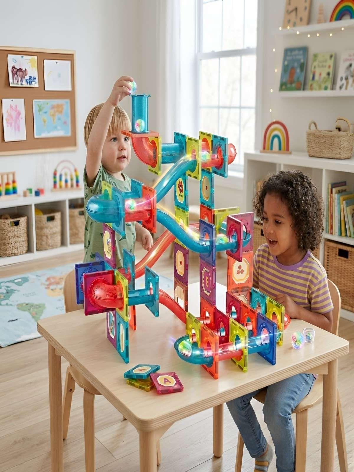 Set Magnético Marble Run - Pista de Canicas 125 Piezas-1