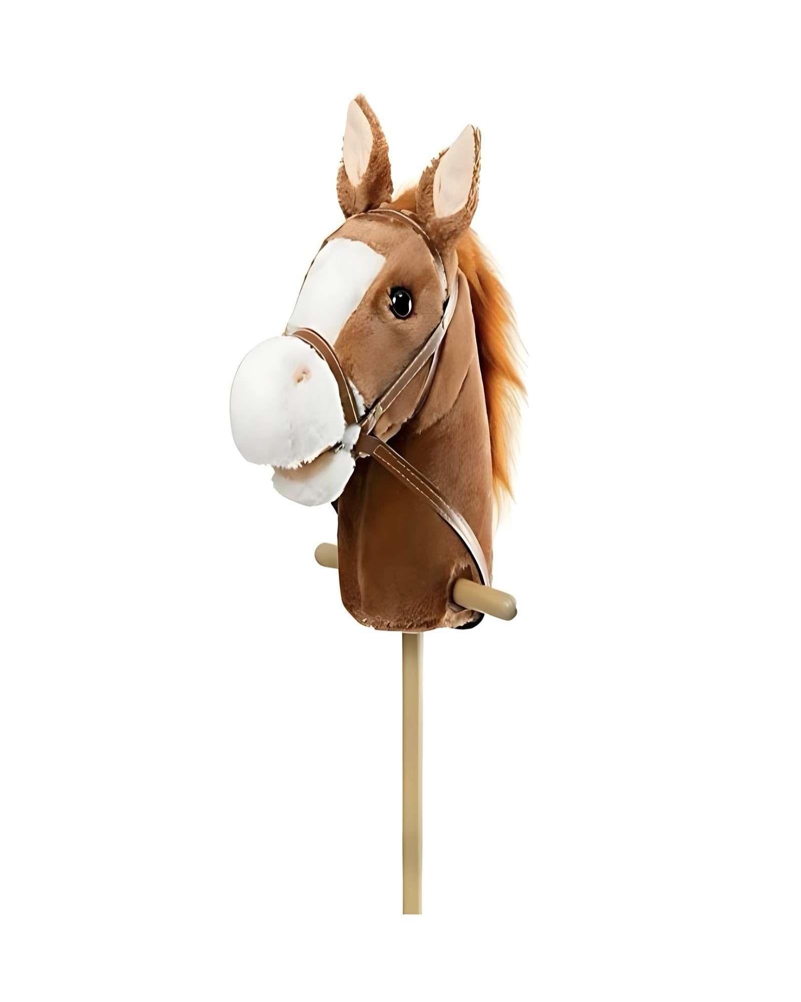 Caballo Bastón de Madera con Sonido Café-2