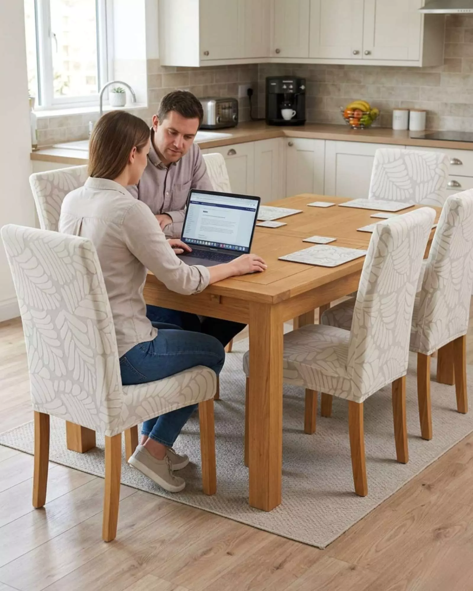 PACK DE 6 FUNDAS DE SILLAS DISEÑO TEXTURIZADO DE HOJAS M1-3