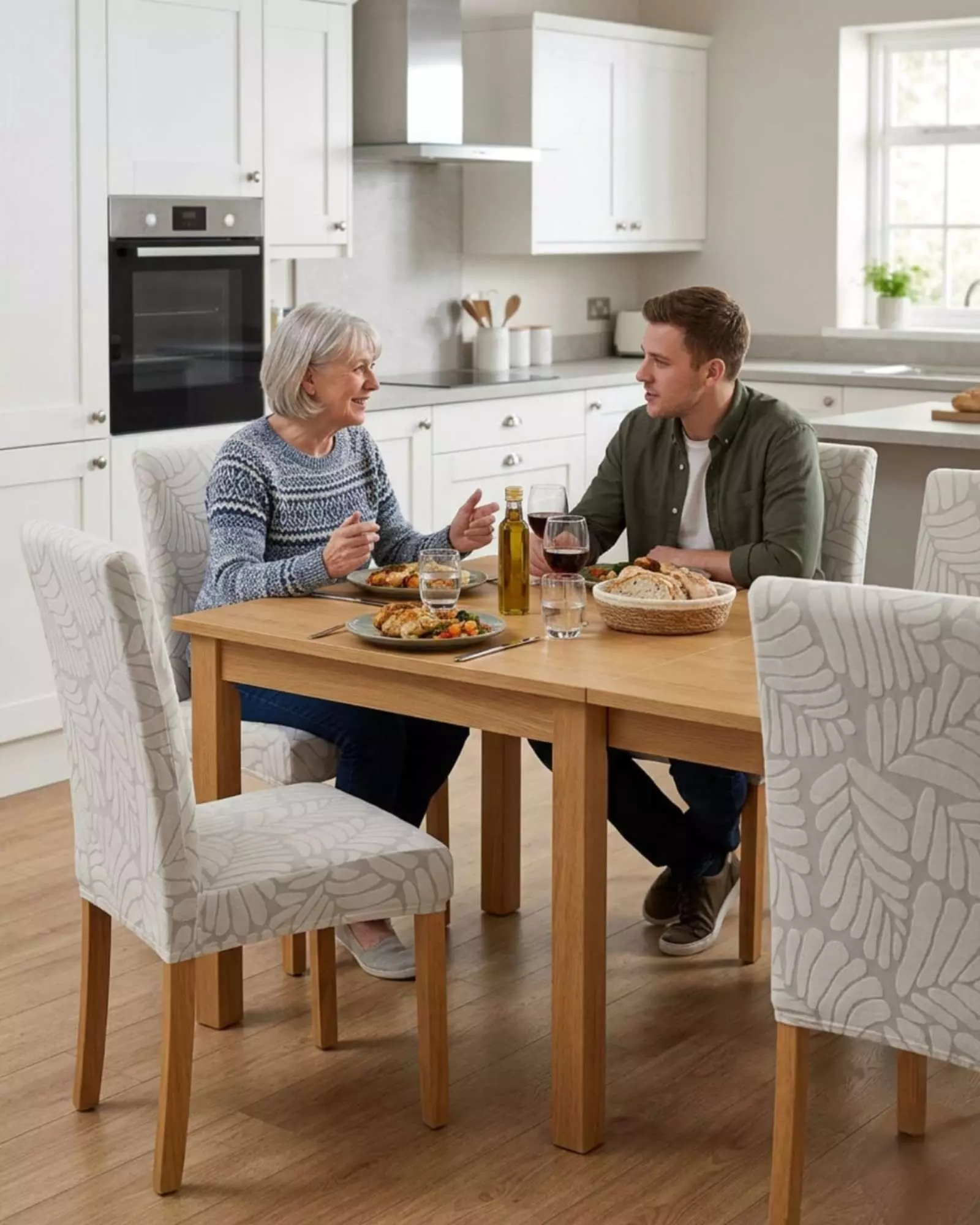 PACK DE 6 FUNDAS DE SILLAS DISEÑO TEXTURIZADO DE HOJAS M1-4