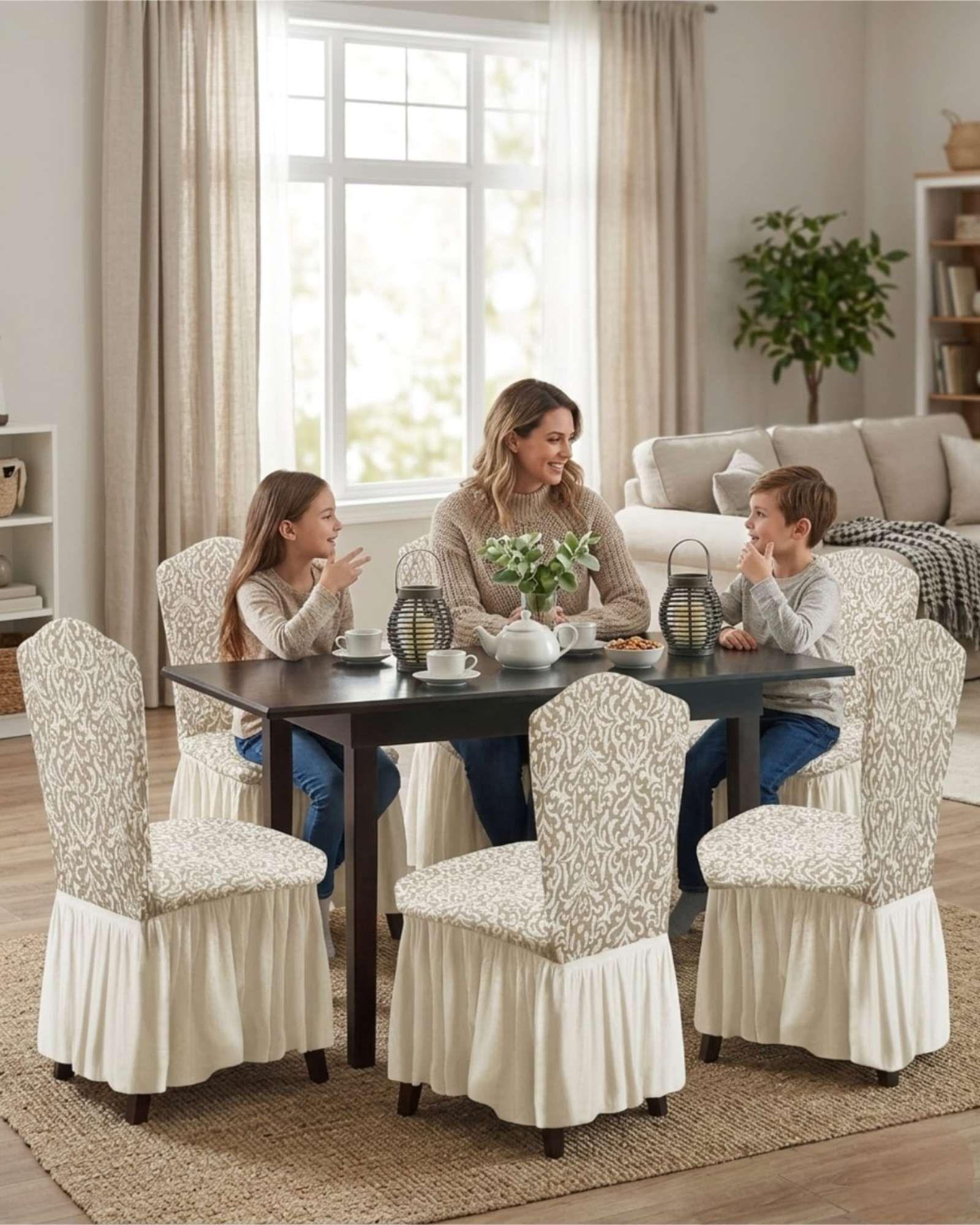 JUEGO DE 6 FUNDAS DE SILLA TEJIDO 3D M1-3