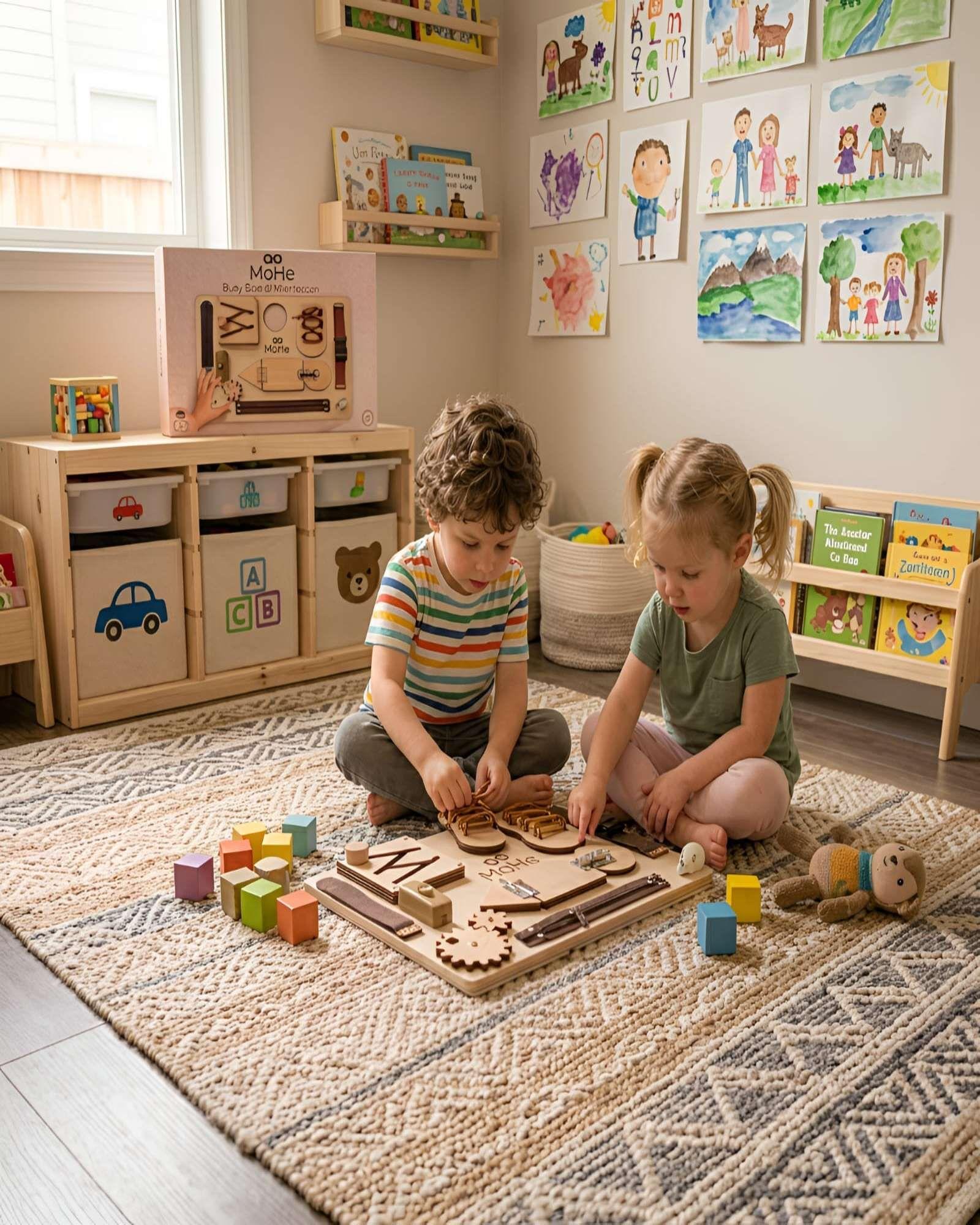 Tablero Sensorial Busy Board de Madera Montessori Educativo-2