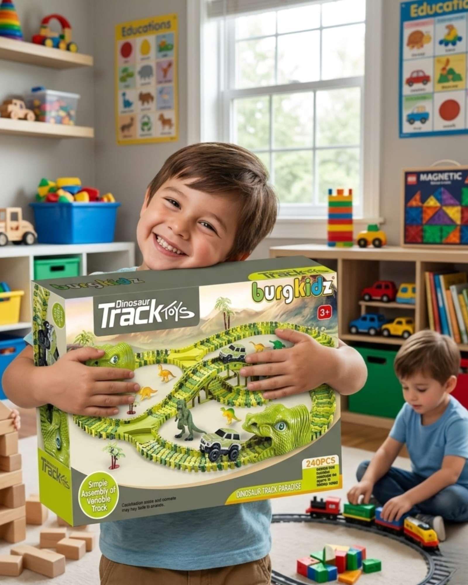 Pista de Carreras Mundo Dinosaurio Flexible 240 Pzs-4