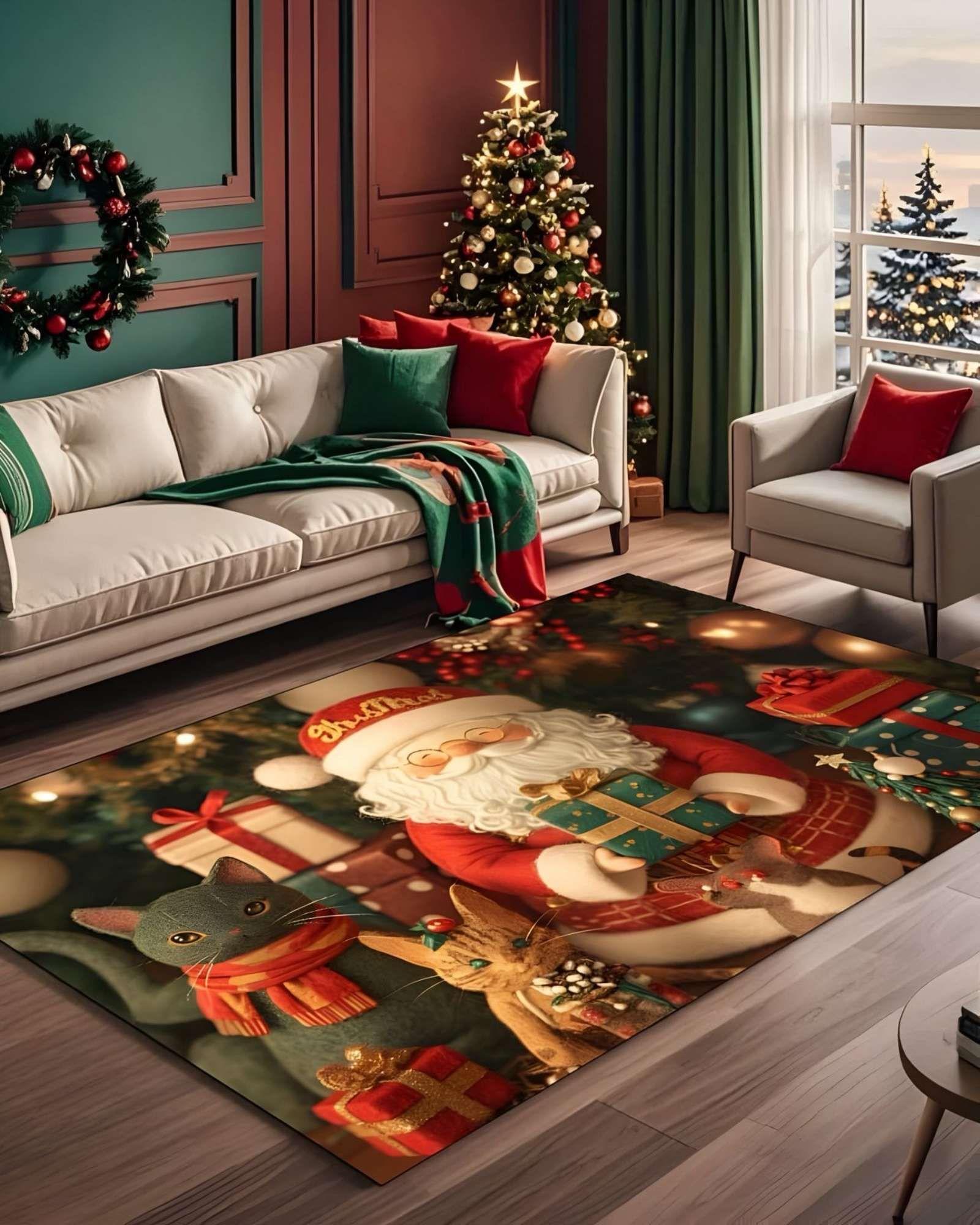 ALFOMBRA NAVIDAD PARA LIVING O COMEDOR 240cm 200cm A07-3