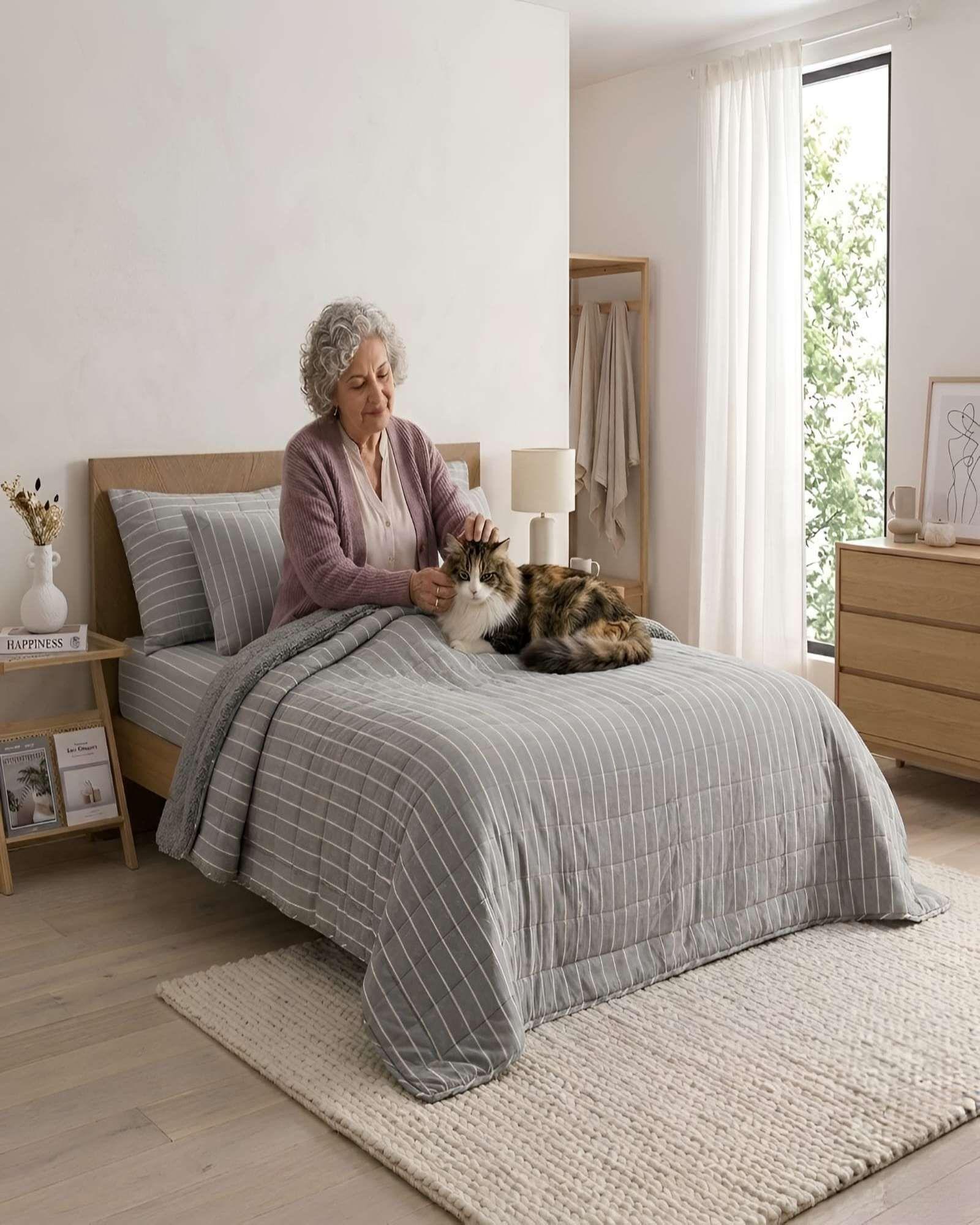 Quilt King Palma Cationic Con Sherpa Para Invierno m3-1