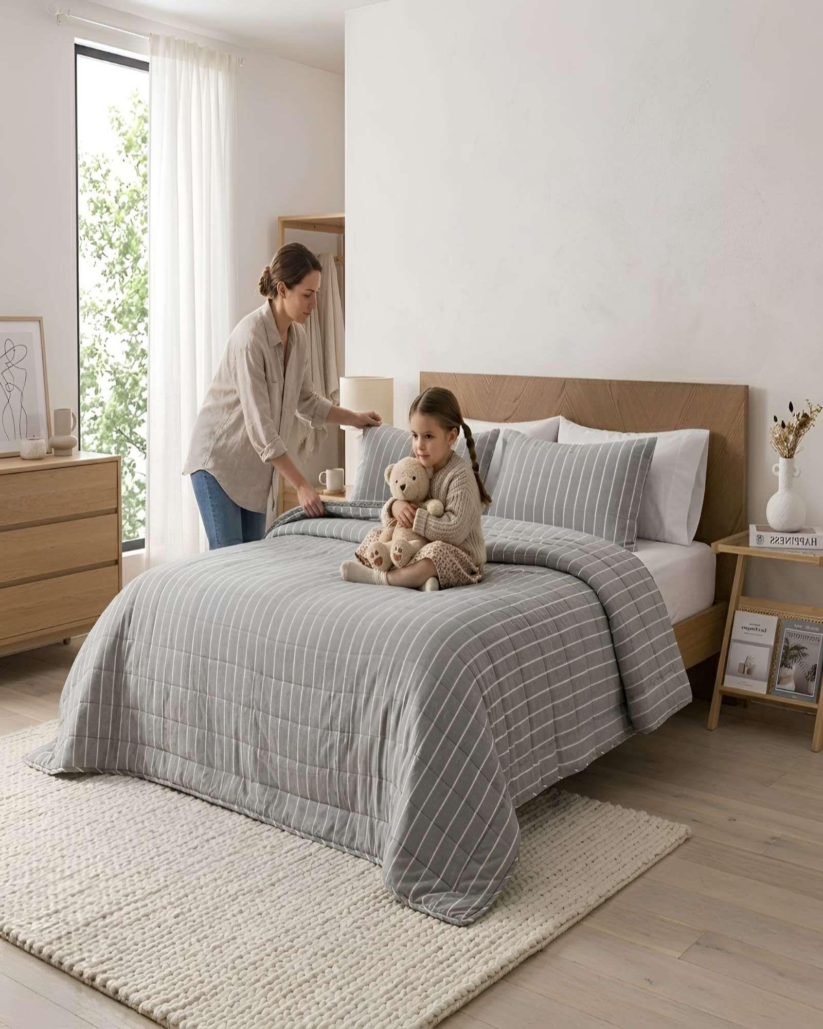 Quilt King Palma Cationic Con Sherpa Para Invierno m3-3