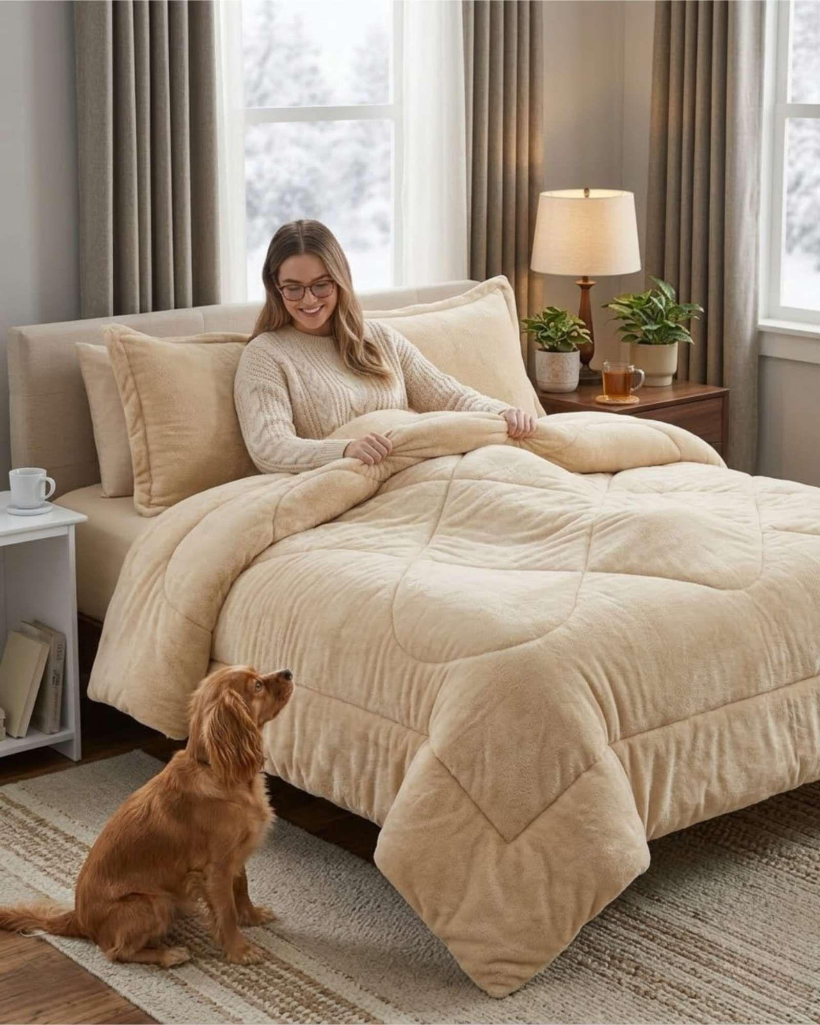 Plumon Plush de Chiporro Ultra Suave Para Invierno Plaza y media m19-2