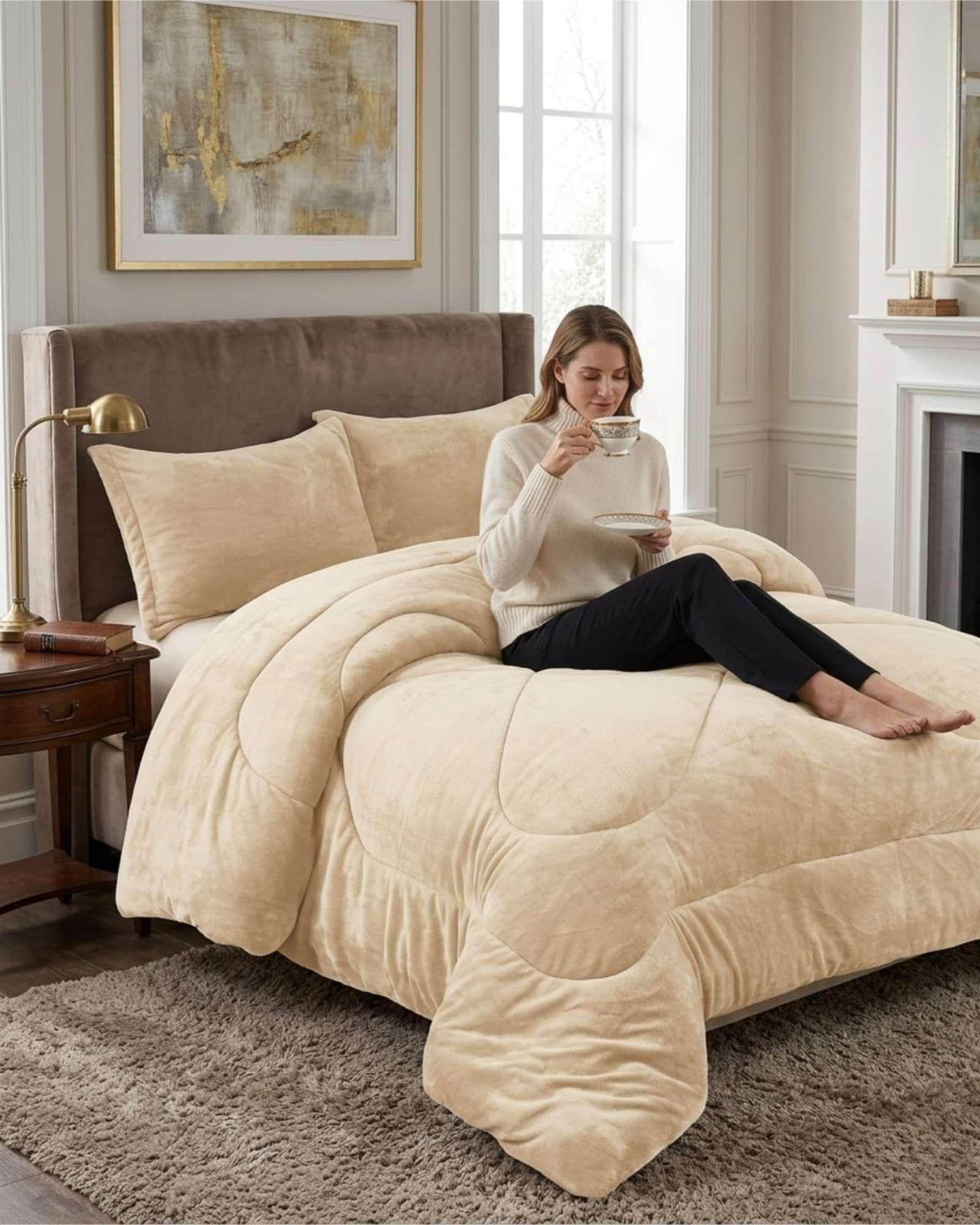 Plumon Plush de Chiporro Ultra Suave Para Invierno Plaza y media m19-3