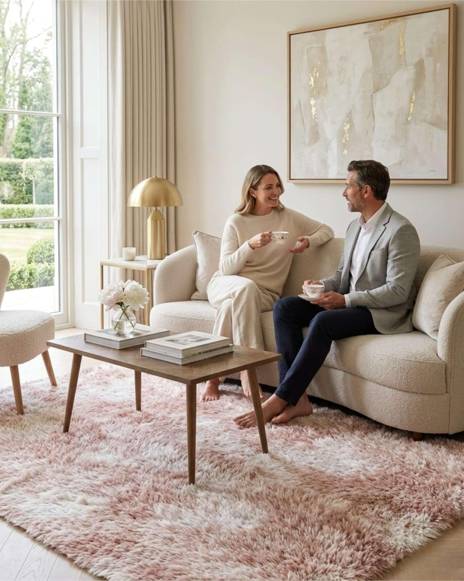 Alfombra Shaggy Peluda Extra Suave VERANO / INVIERNO 180 x 200 cm -08-3