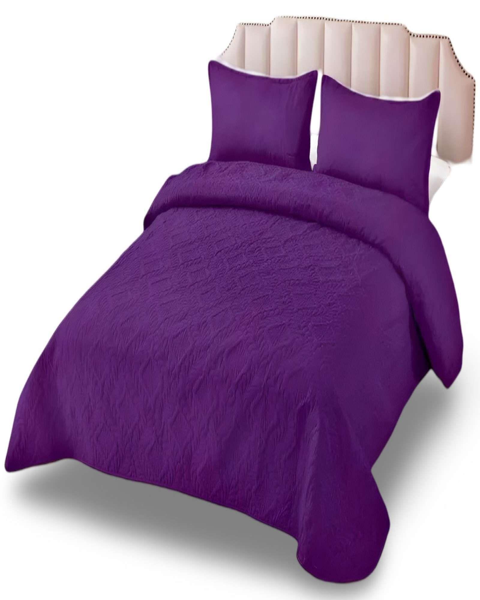 CUBRECAMA ELEGANTE  QUILT VERANO KING - SUPER KING 250 CM X 270 CM VIOLETA-1