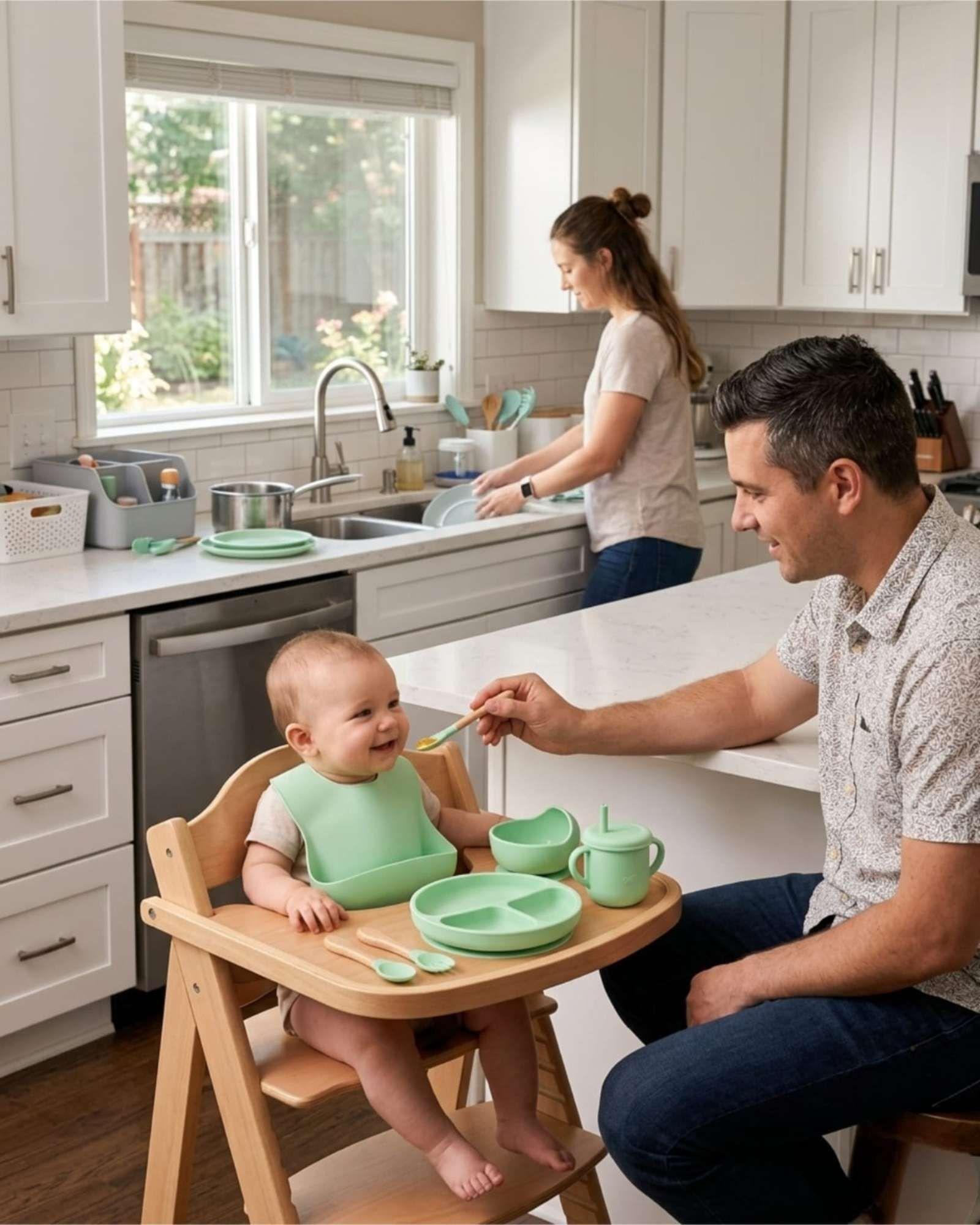 Set De Alimentación De Silicona Con Tapa Para Bebé Libre BPA 10 piezas A1-0