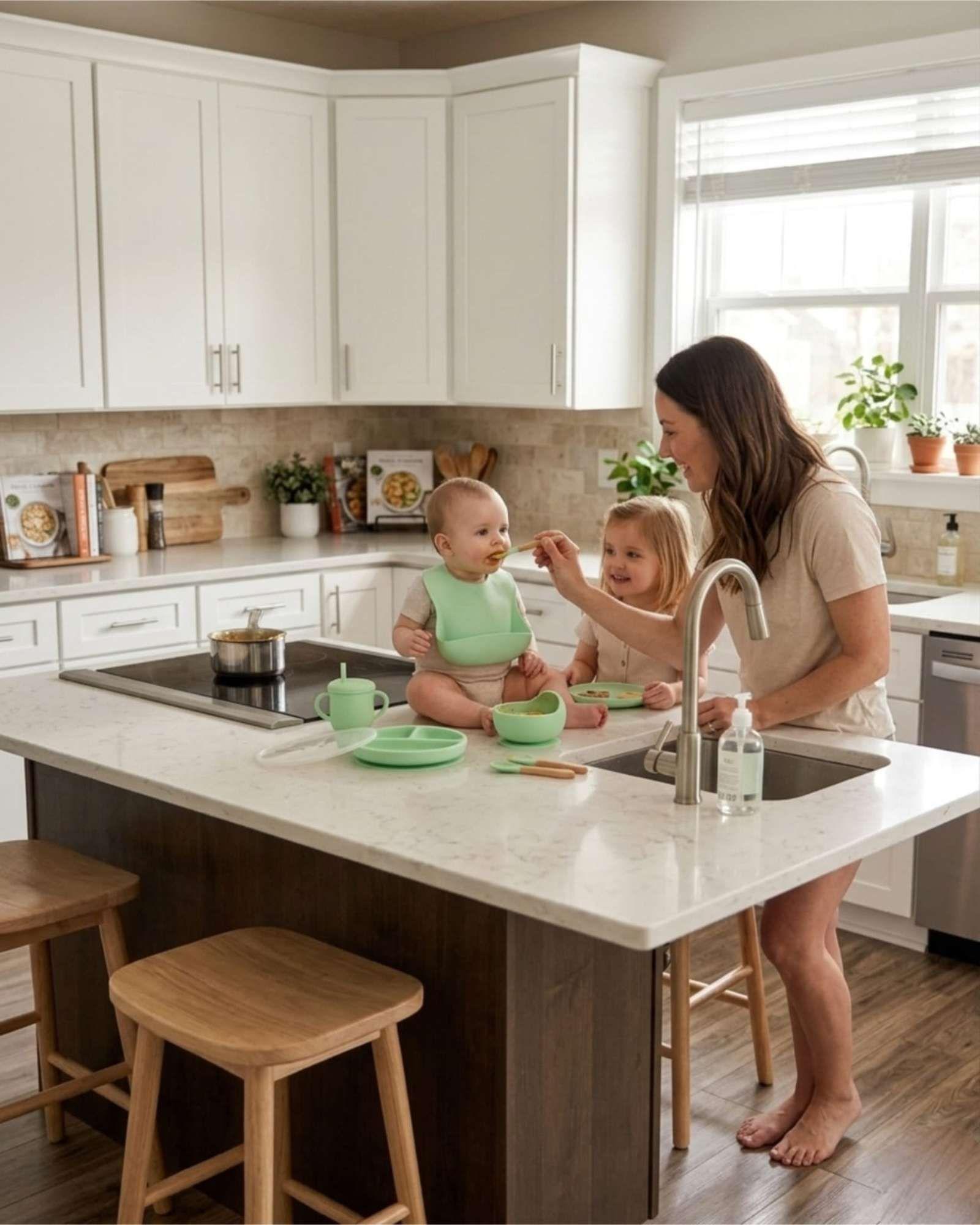 Set De Alimentación De Silicona Con Tapa Para Bebé Libre BPA 10 piezas A1-2