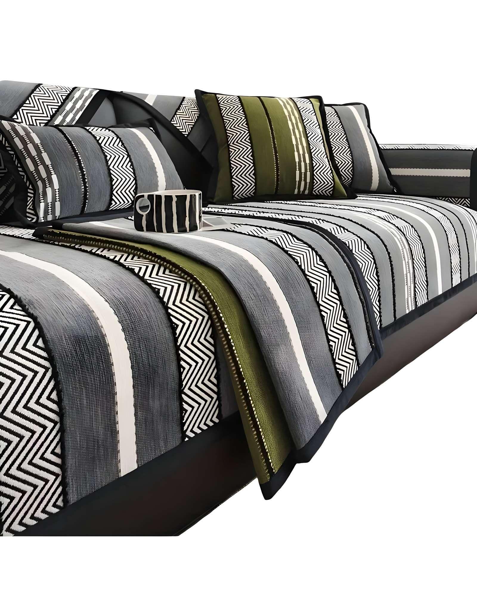 FUNDAS MAT PARA SOFA CON DISEÑO RAYAS GRIS-1