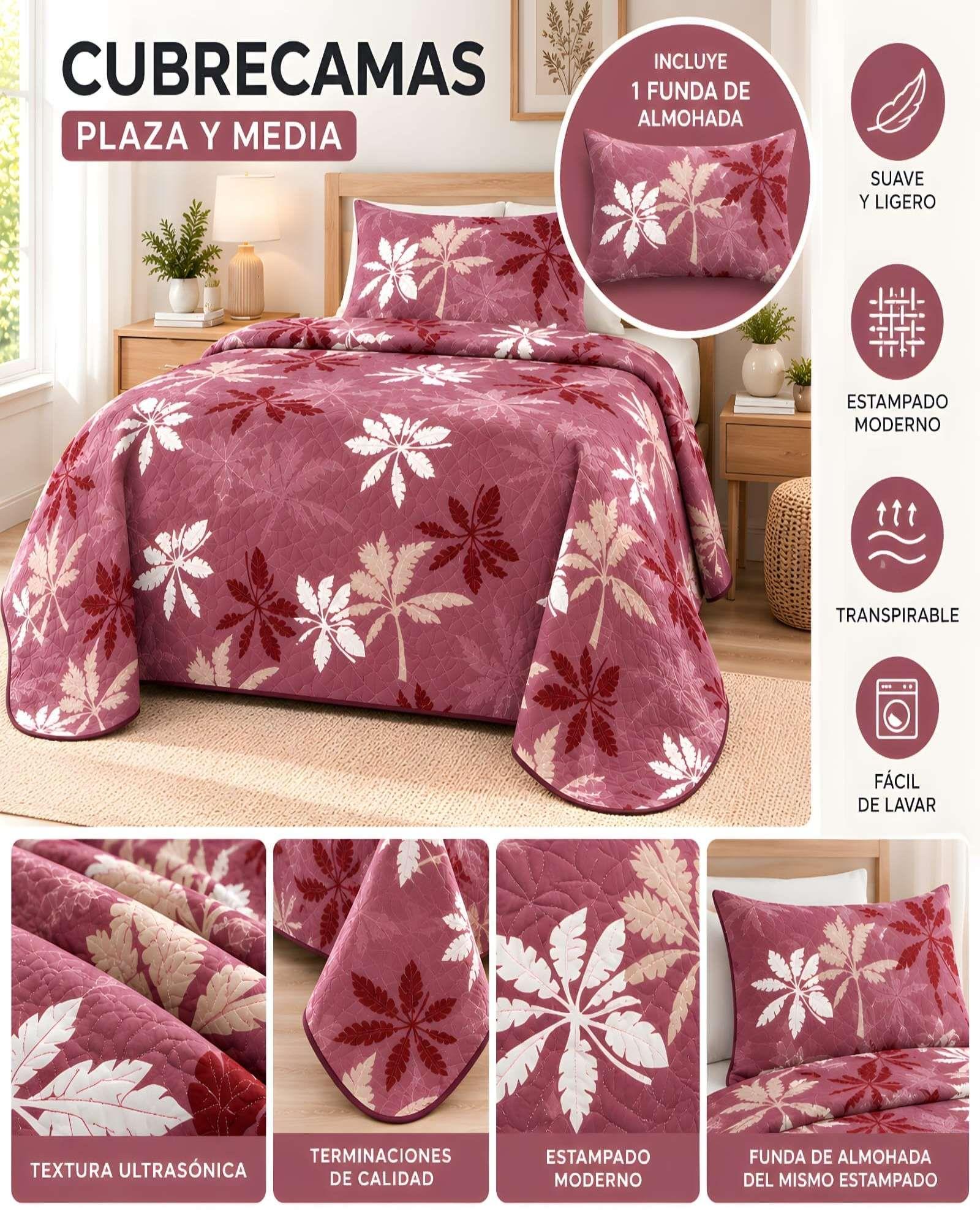 Quilt De Verano Ligero Y Fresco Plaza Y Media Reversible m6-4