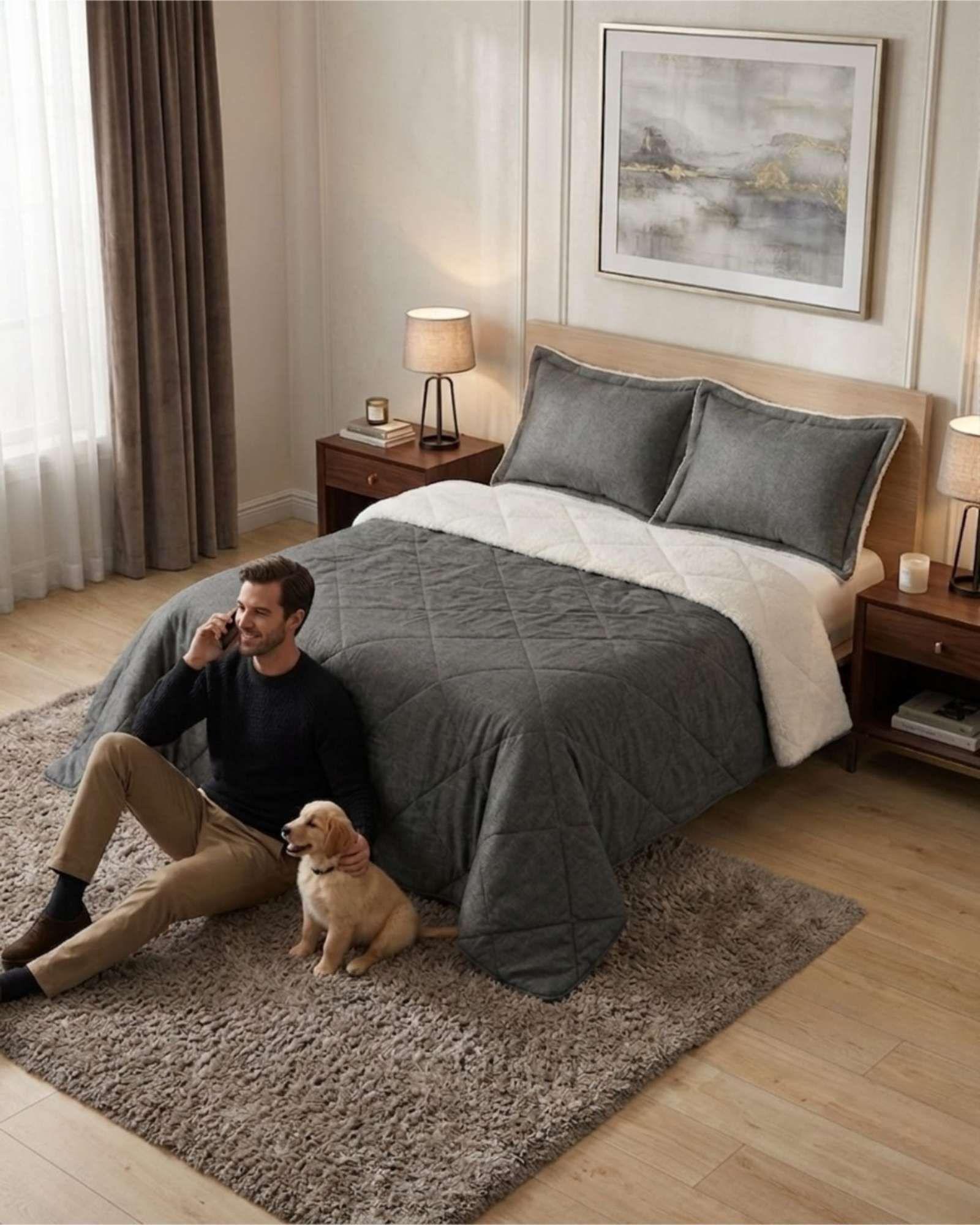 Plumon De Invierno 2 Plazas De Sherpa Termico m5-4