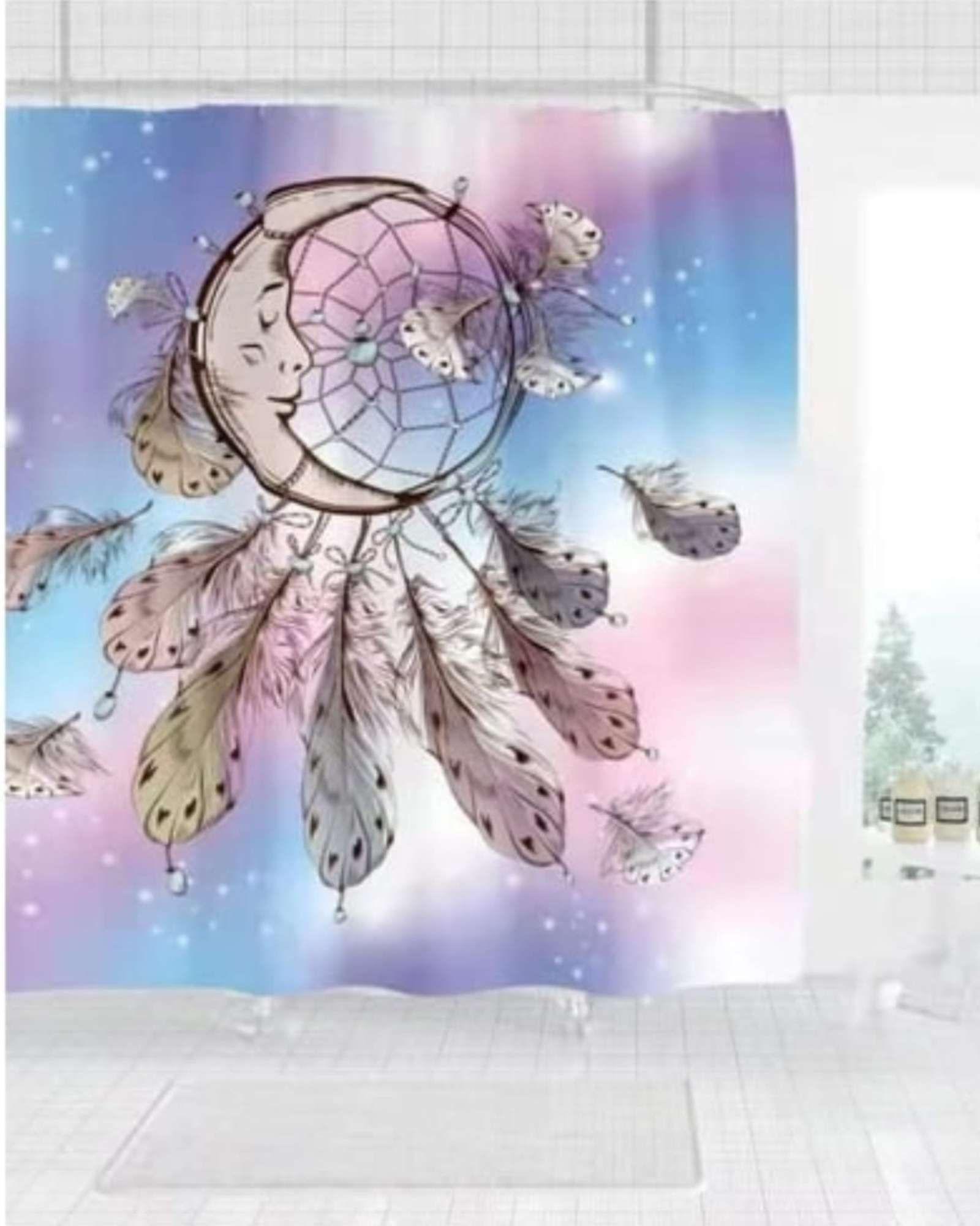 Cortina de Baño Tela Género + Forro Impermeable c11-2