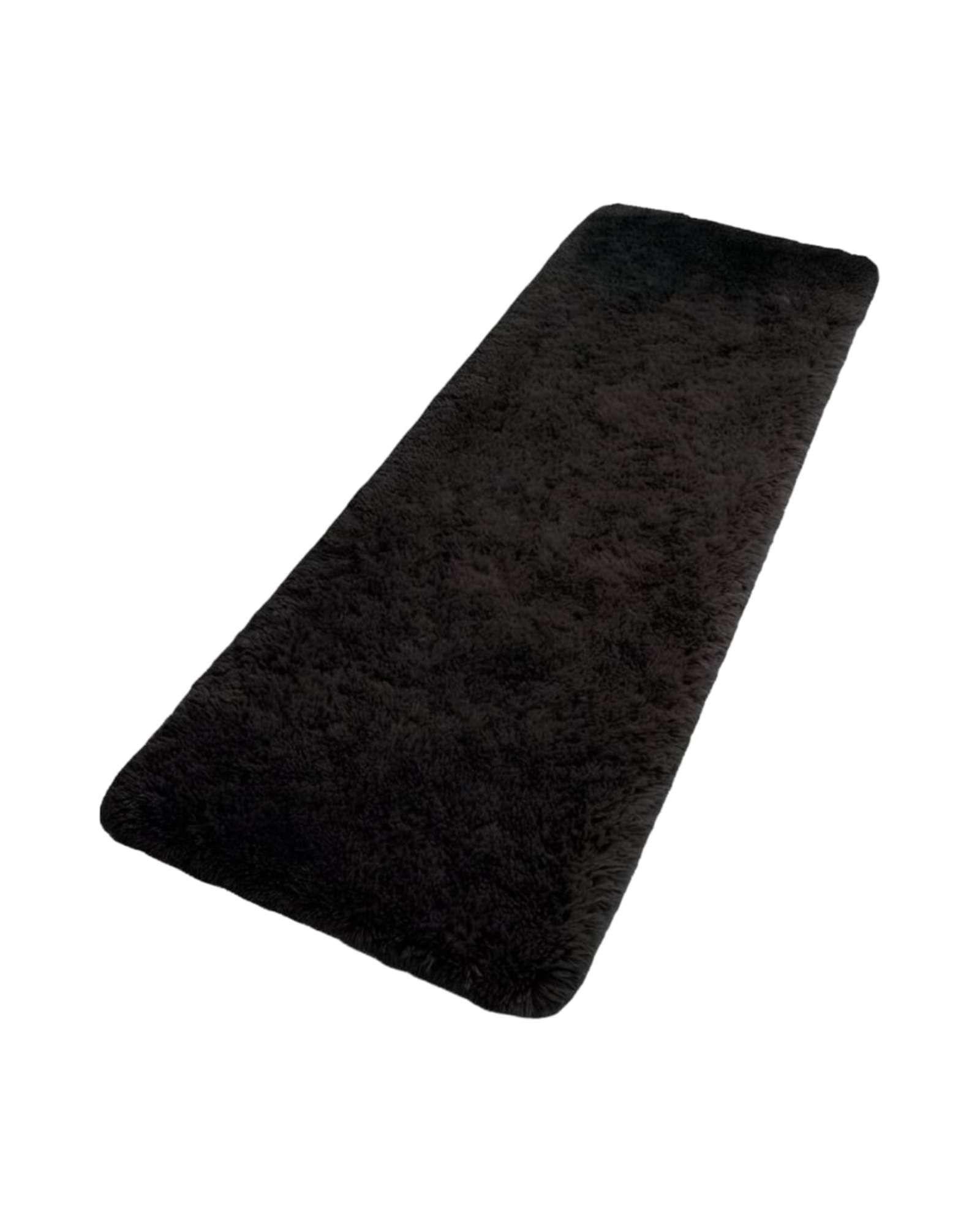 Set de 2 Alfombra Pasillera Shaggy 70x150 cm Pelo Largo negro-2