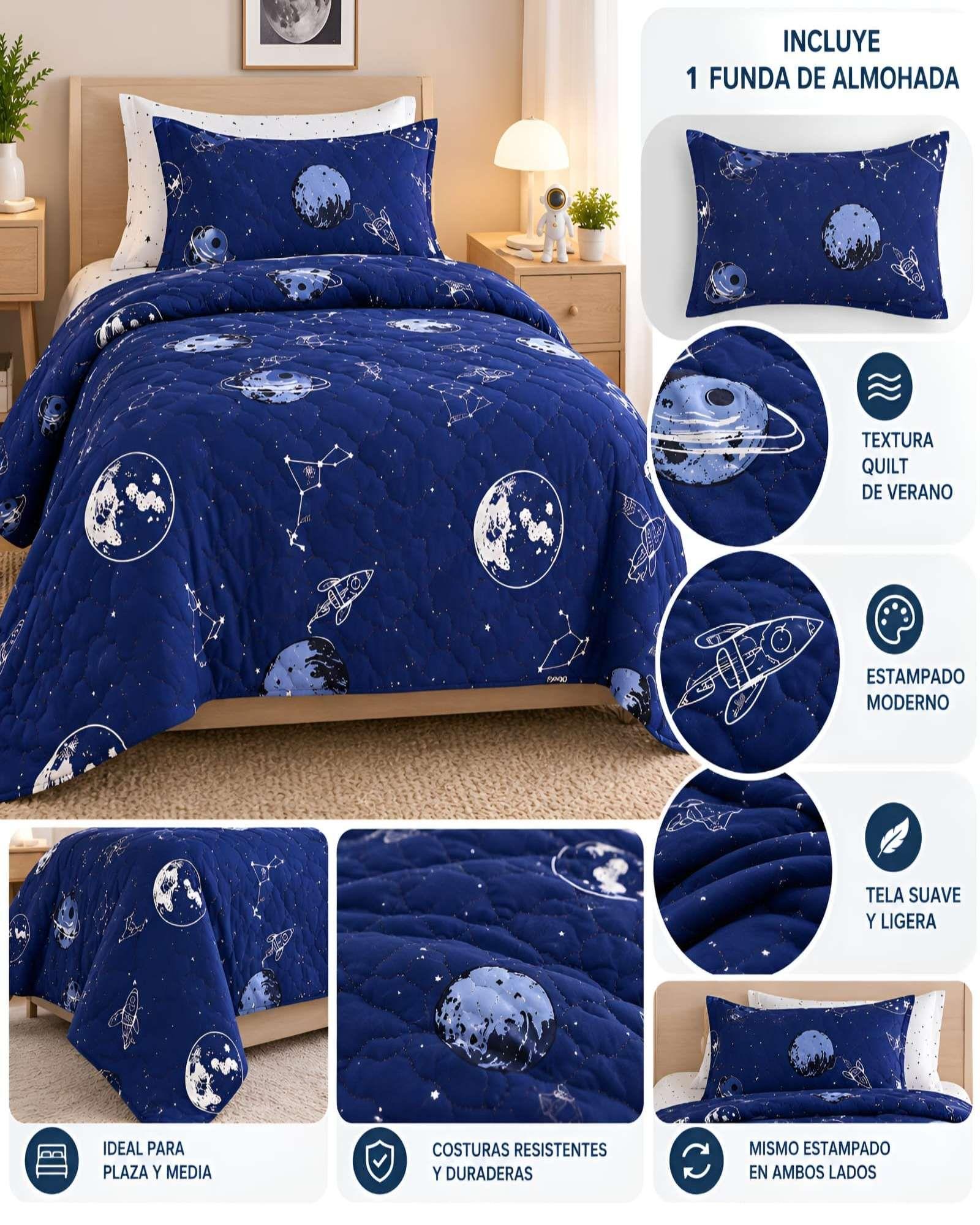 Cubrecamas Quilt de Verano Plaza y Media con Funda 10-5