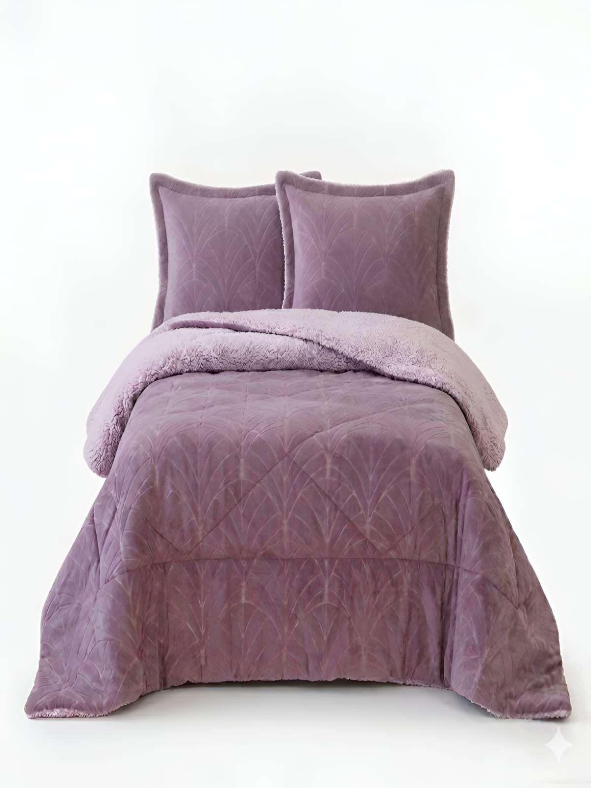 Cubrecama Outboss Deluxe Sherpa king morado-2