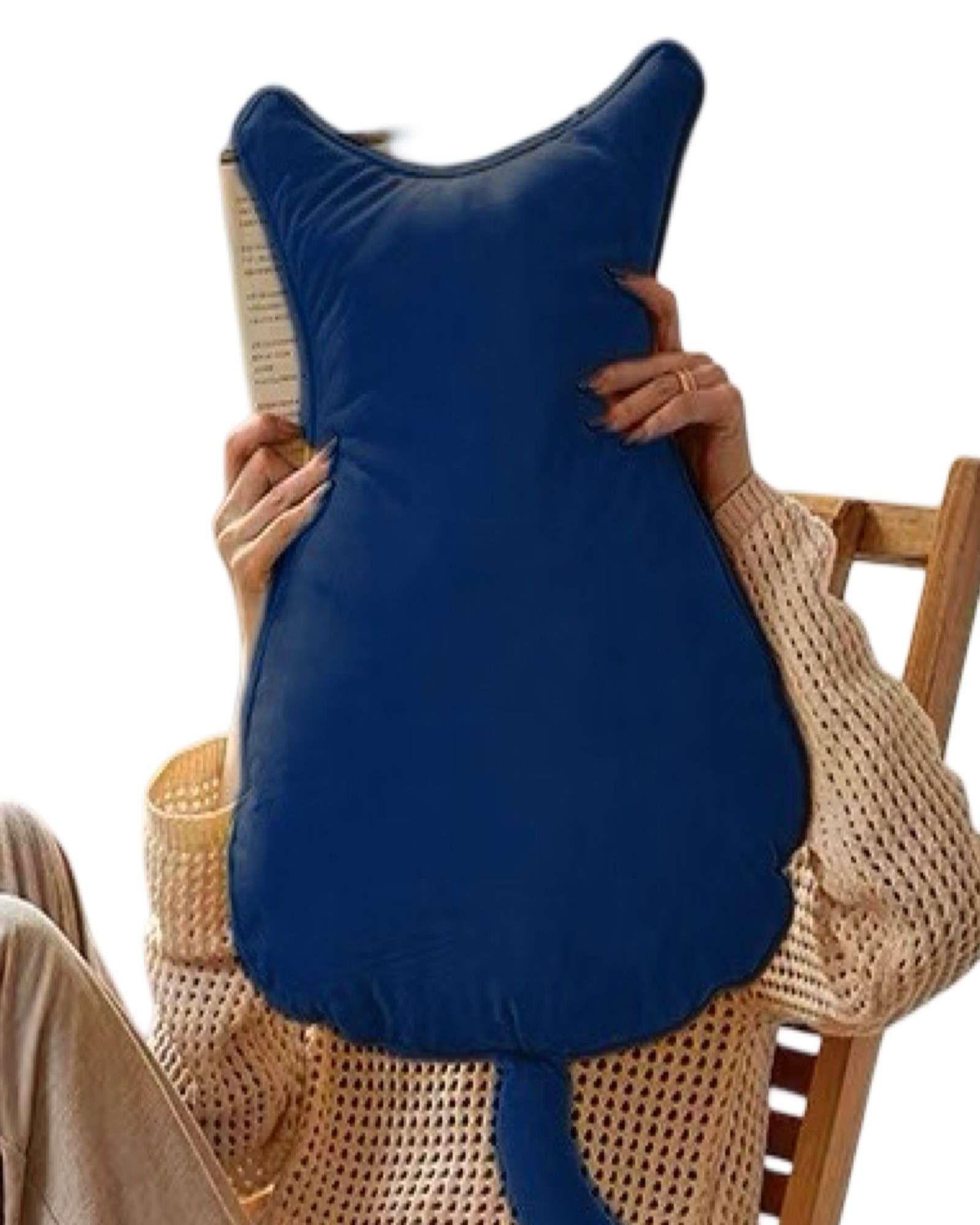 Pack de 2 Cojin de Gato Extra Suave para decorar o apego para niños Azul-0