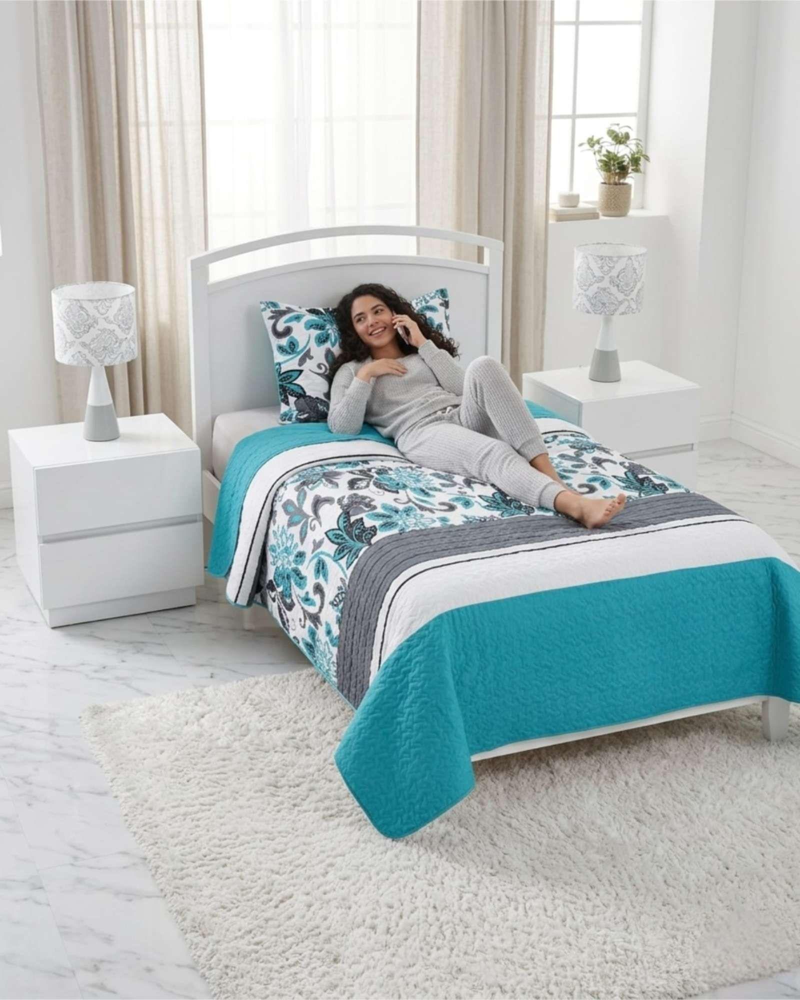 Cubrecama Quilt Verano Plaza Y Media Estampado Temática a13-0