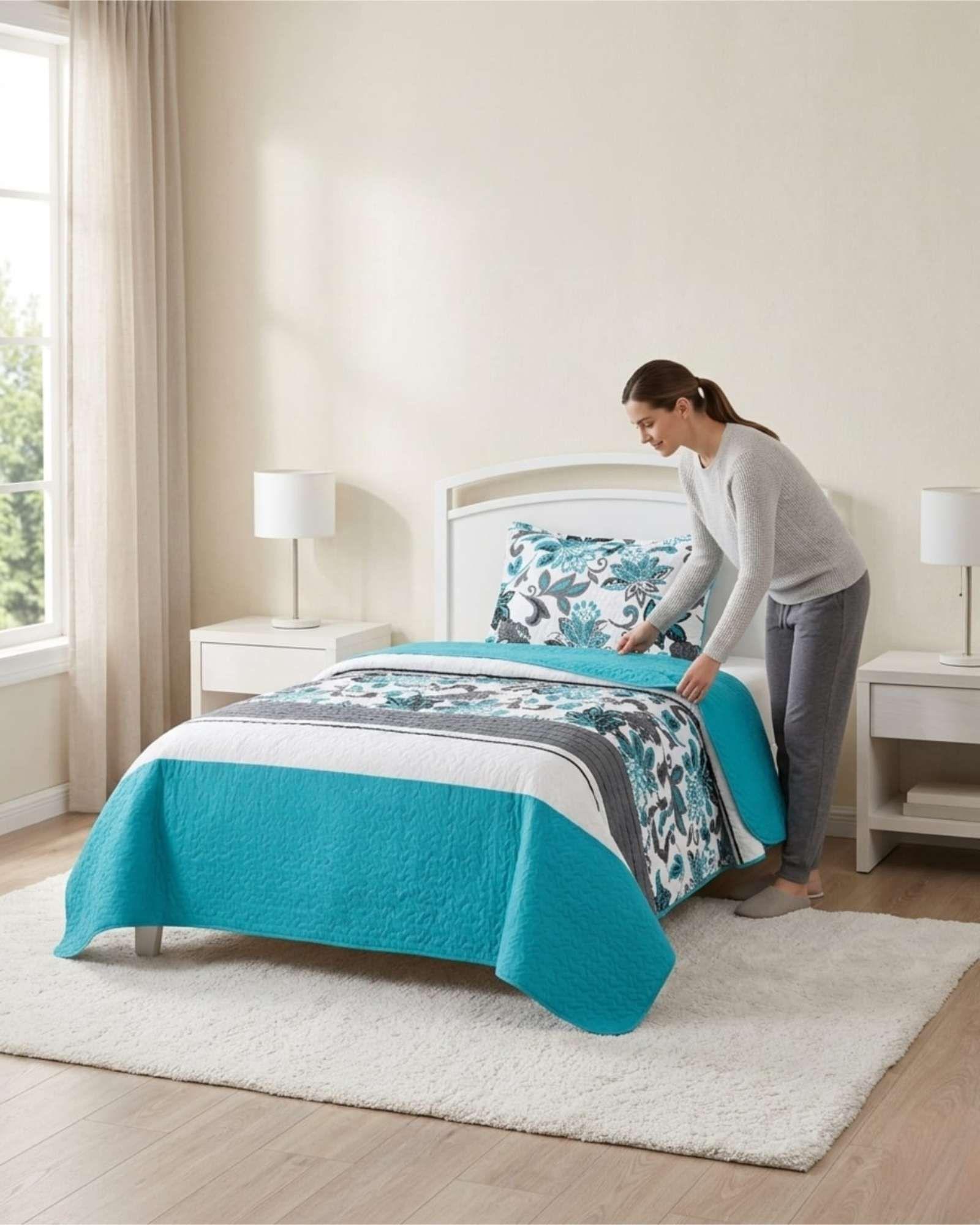 Cubrecama Quilt Verano Plaza Y Media Estampado Temática a13-4